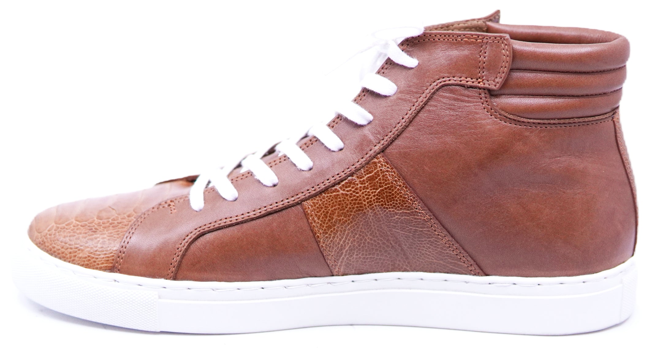 Ostrich Leg & Leather High Top Sneaker image 2