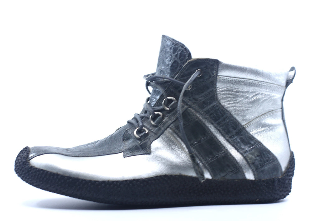 Silver Croc and Leather Sneaker US 11 image 2