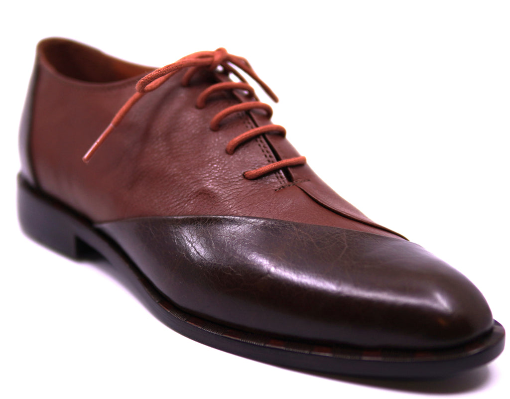 Full Cognac & Dark Brown Leather Dress Shoe image 2