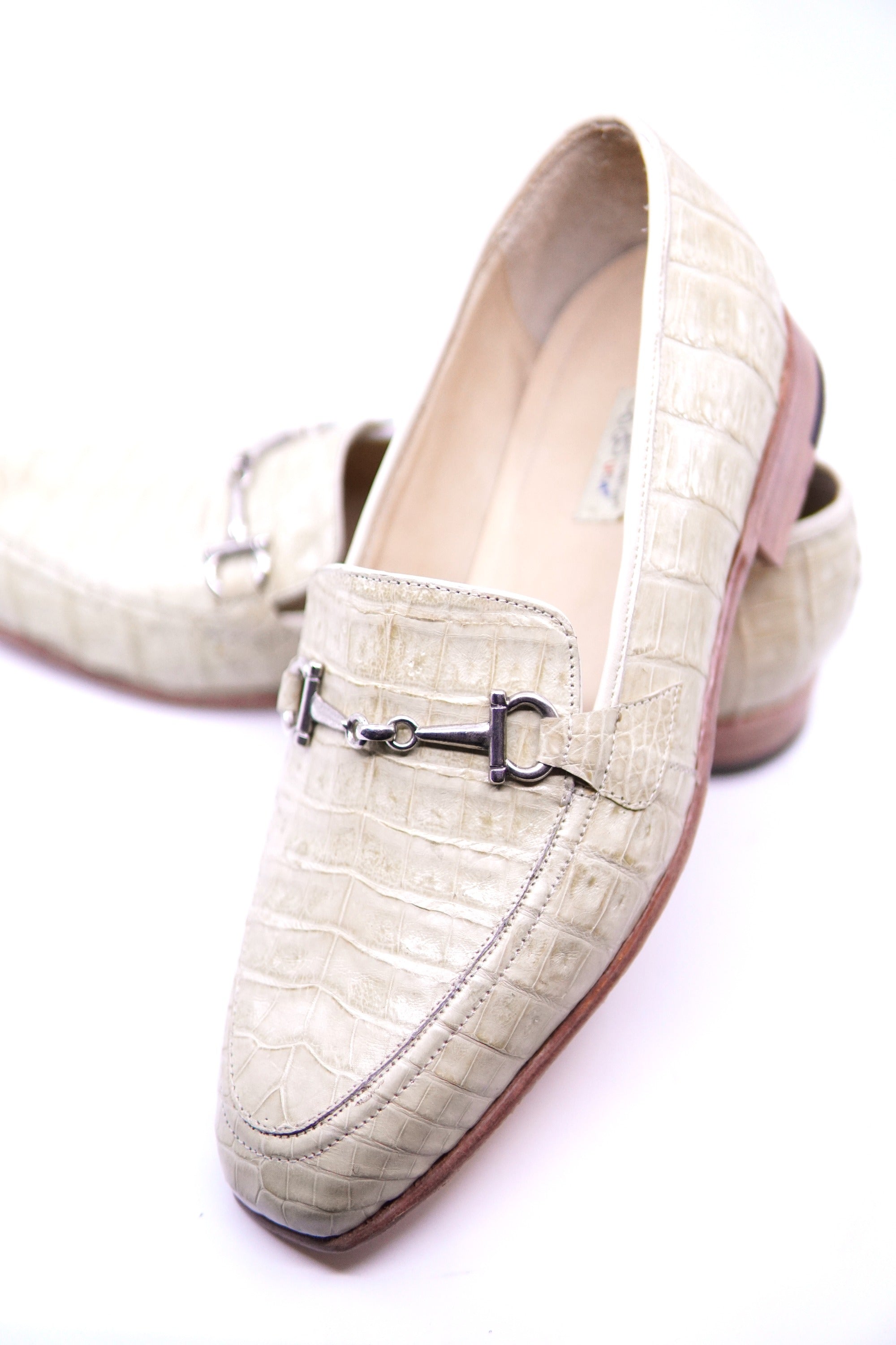 Beige Caiman Belly Loafers US 10 image 4