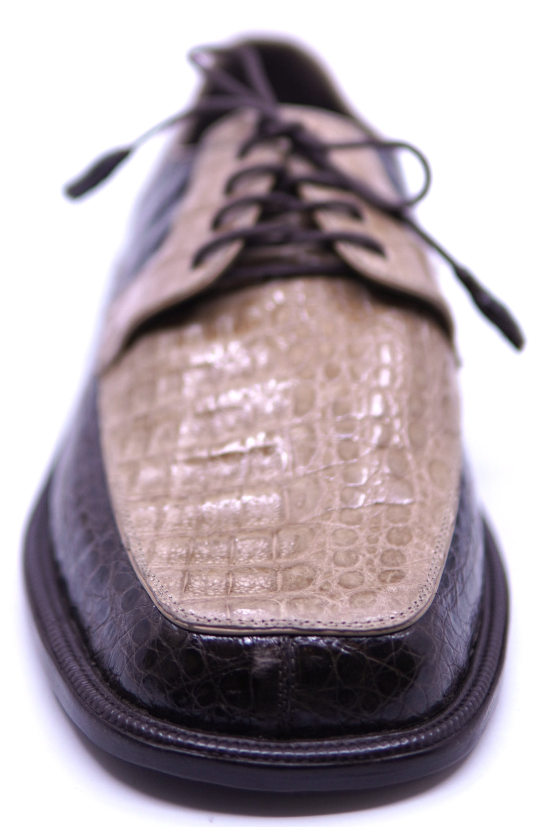 Genuine Glossy Brown & Oryx Crocodile Dress Shoe 12 Wide-US Men's image 3