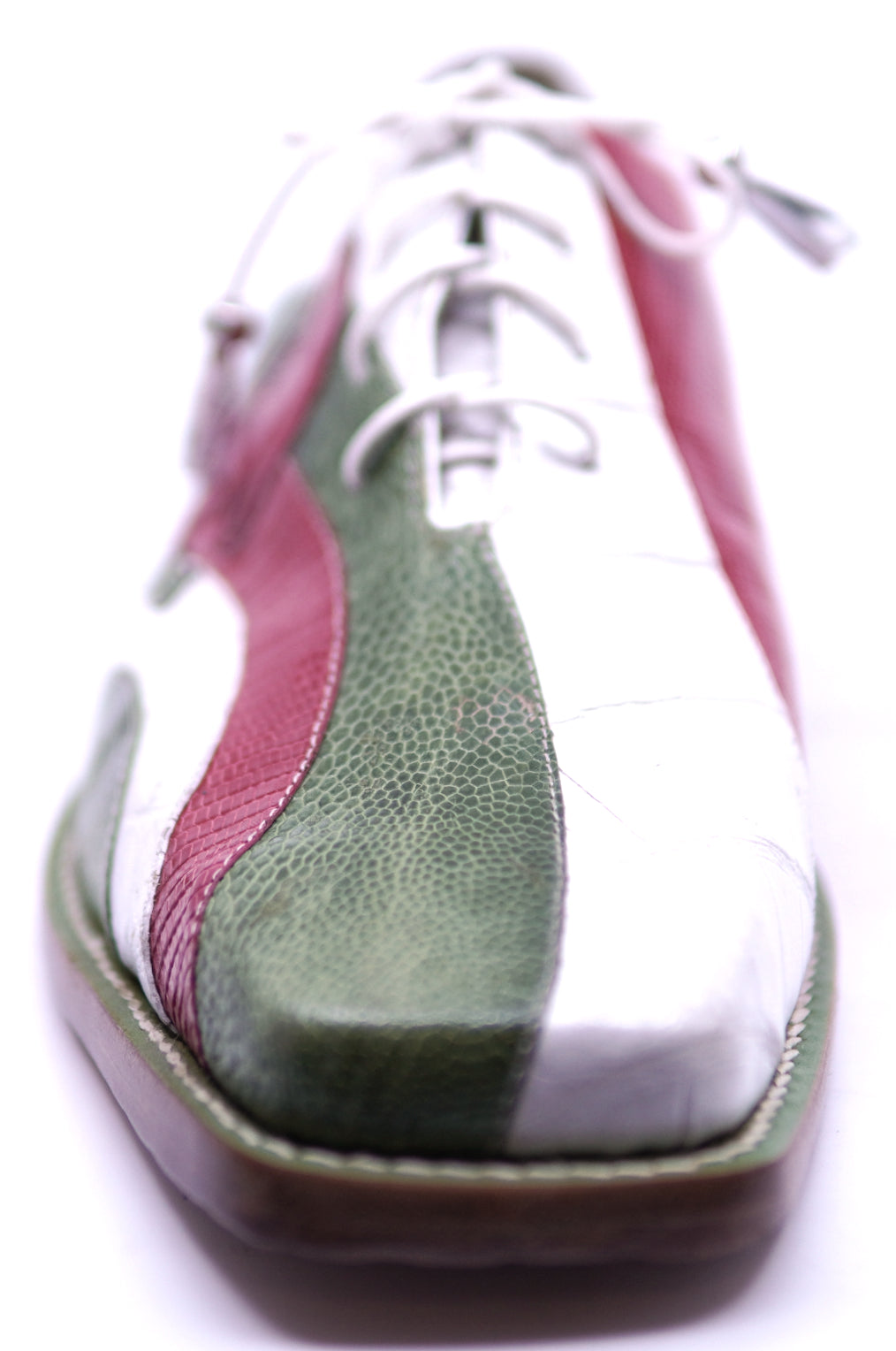 Genuine White Alligator & Green, Red Lizard Dress Shoe 12-US Men's image 3