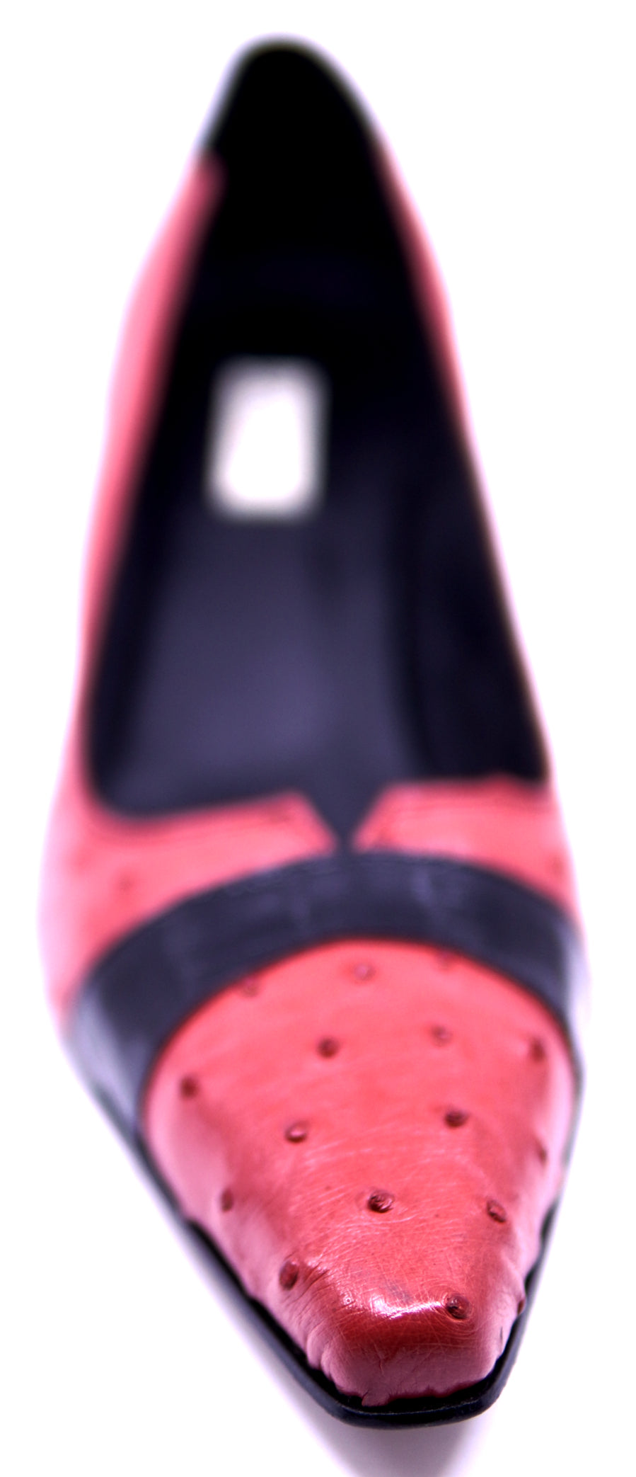 Red Ostrich & Black Alligator Heel image 3