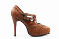 Cognac Crocodile Heel Women's 8 image 0