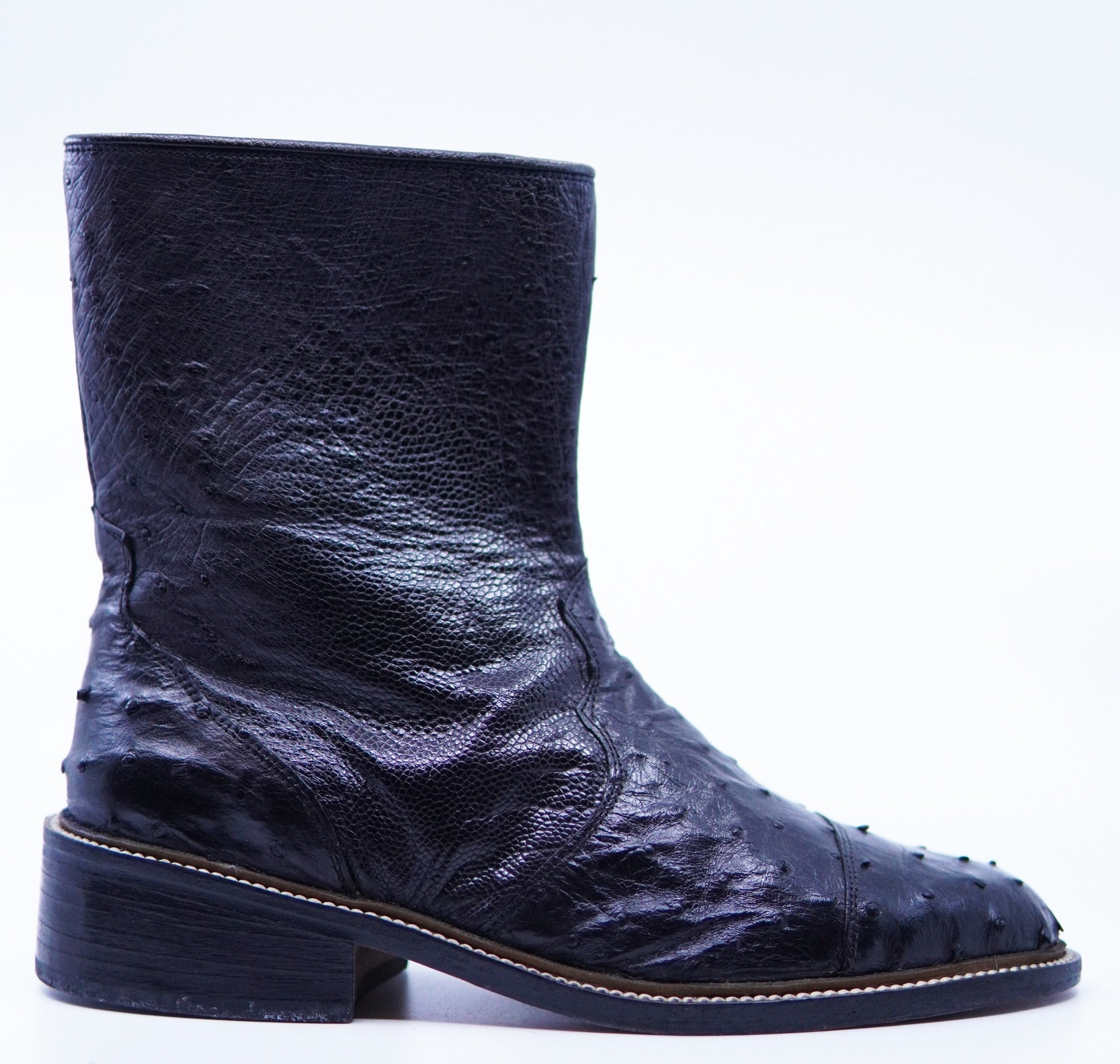 Black Ostrich Dress Boots US Men's 10 image 0