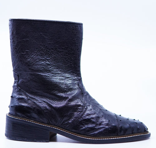 Black Ostrich Dress Boots US Men's 10 image 0