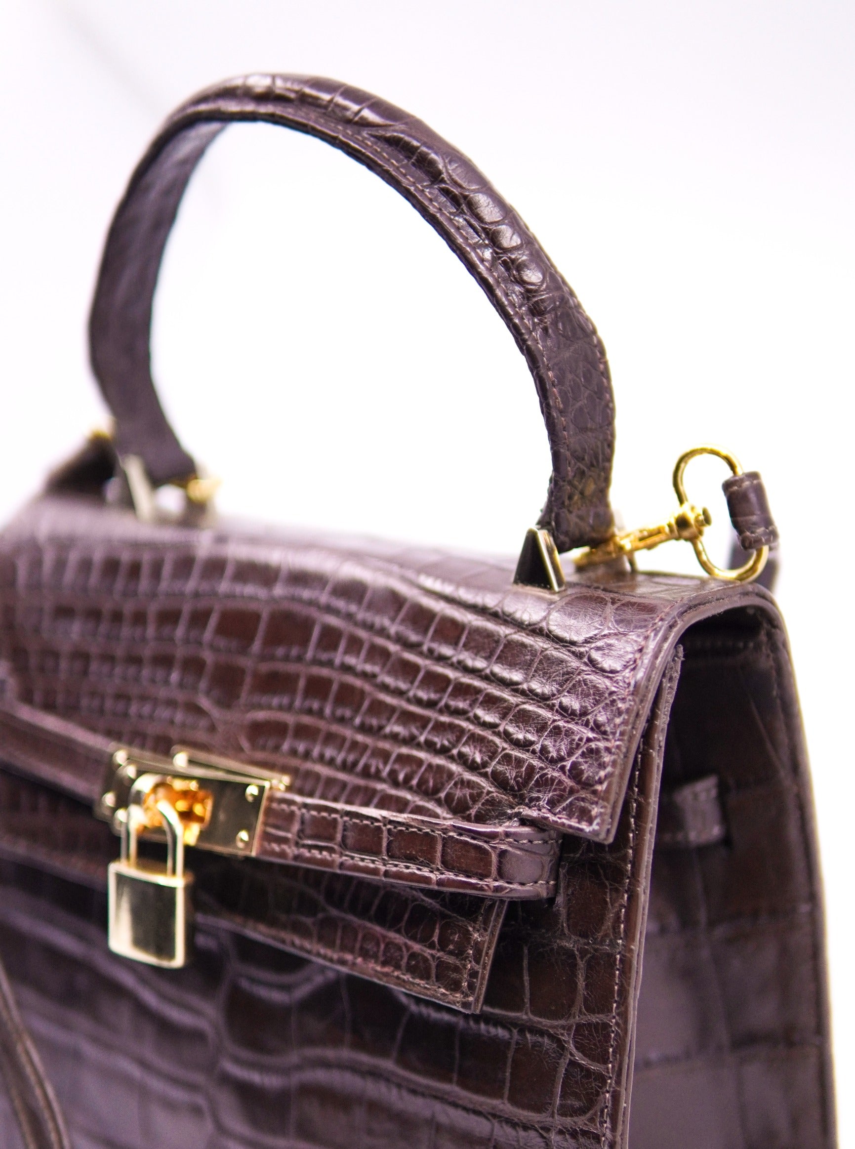 Genuine Brown Alligator Belly Purse image 1