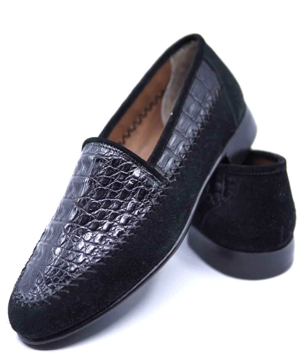 Suede and Crocodile Hand-stitched Loafer US Men's 9 image 3