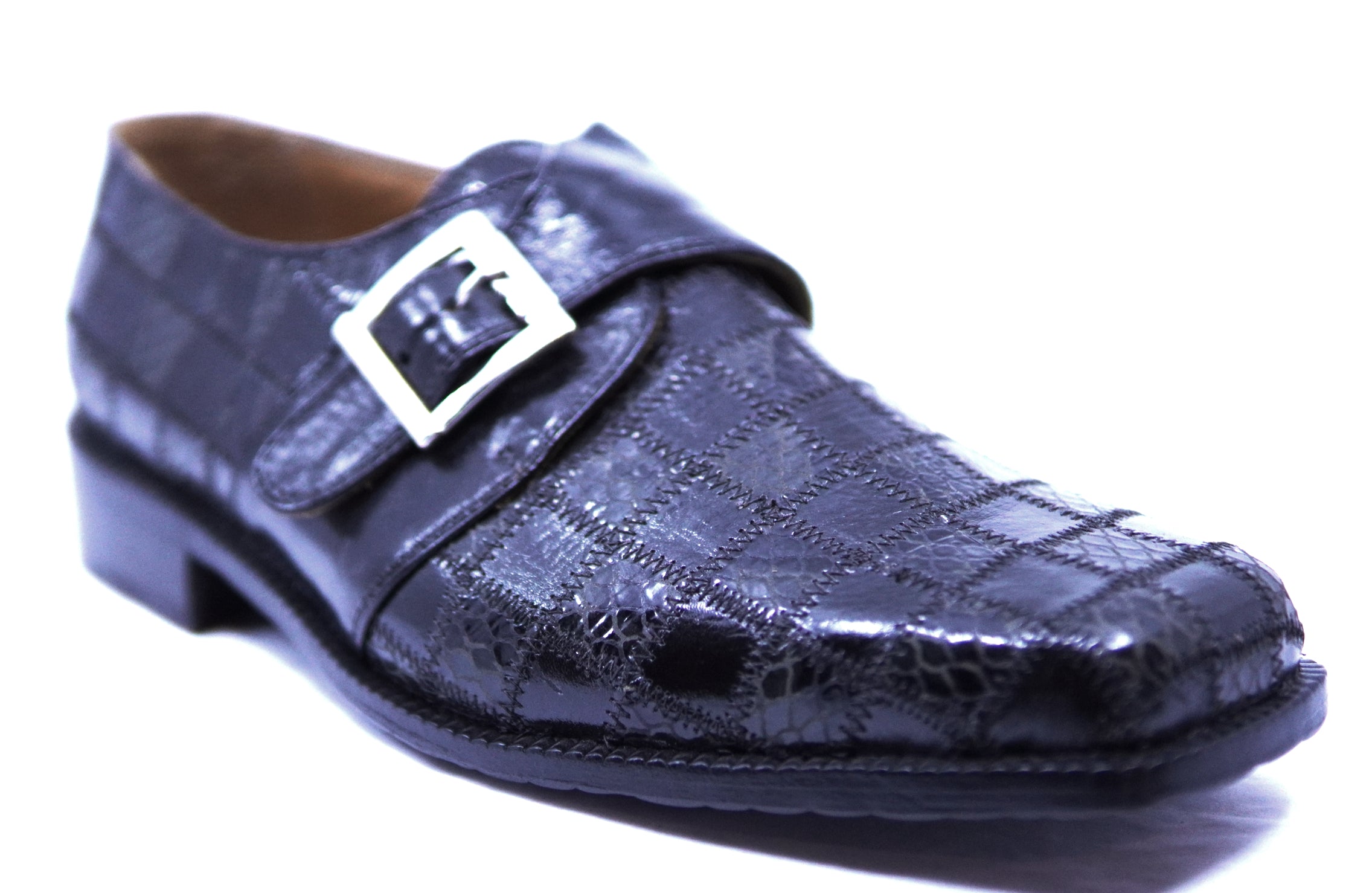 Leather & Printed Snake Troy Buckle Loafer Dress Shoe image 2