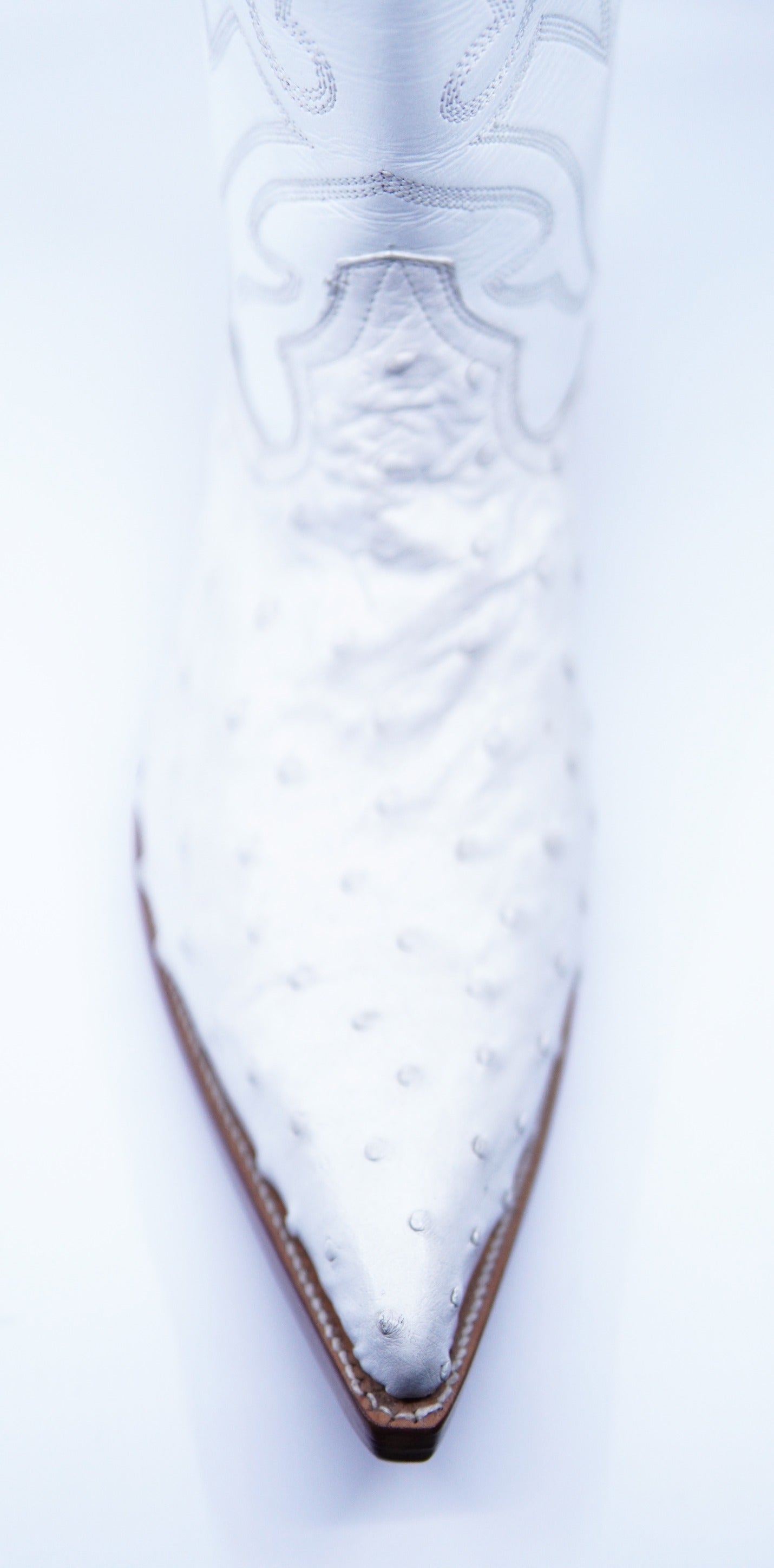 White Ostrich Boots USMen's 11.5 image 1