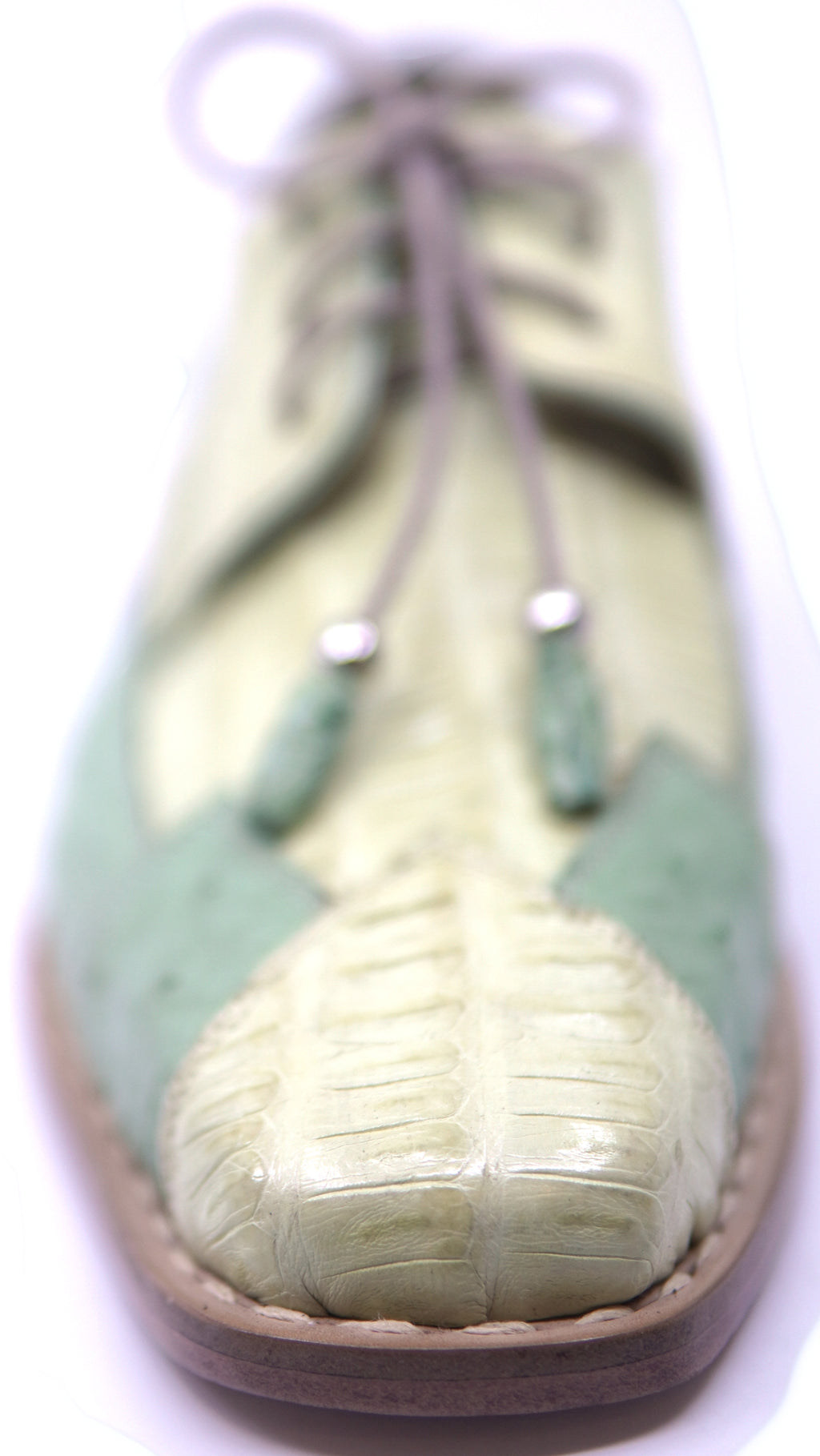 Genuine Lime Green Caiman & Green Ostrich 007 Dress Shoe image 3