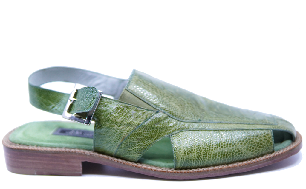 Green Ostrich Leg Sandals US 11 image 0