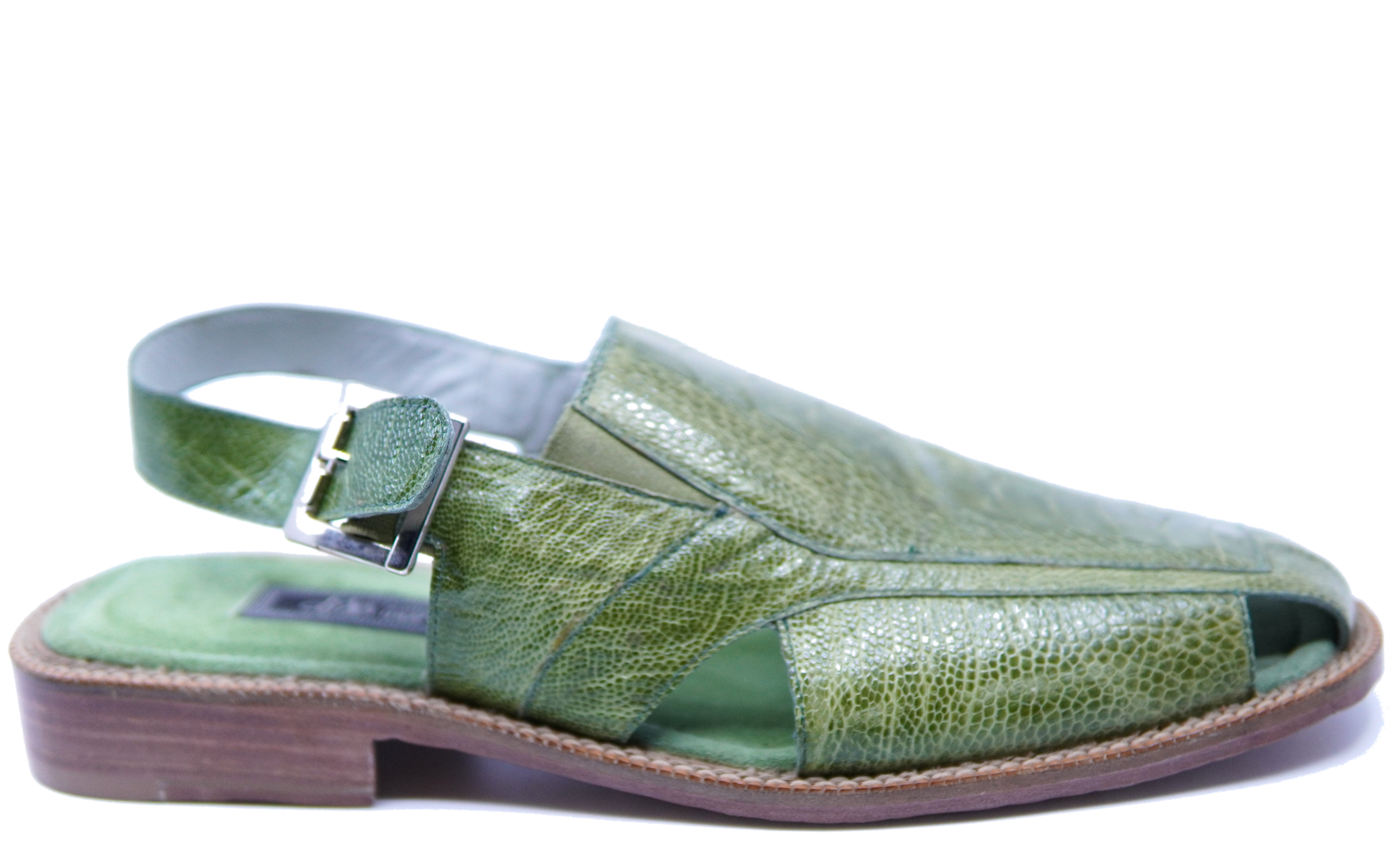 Green Ostrich Leg Sandals US 11 image 0