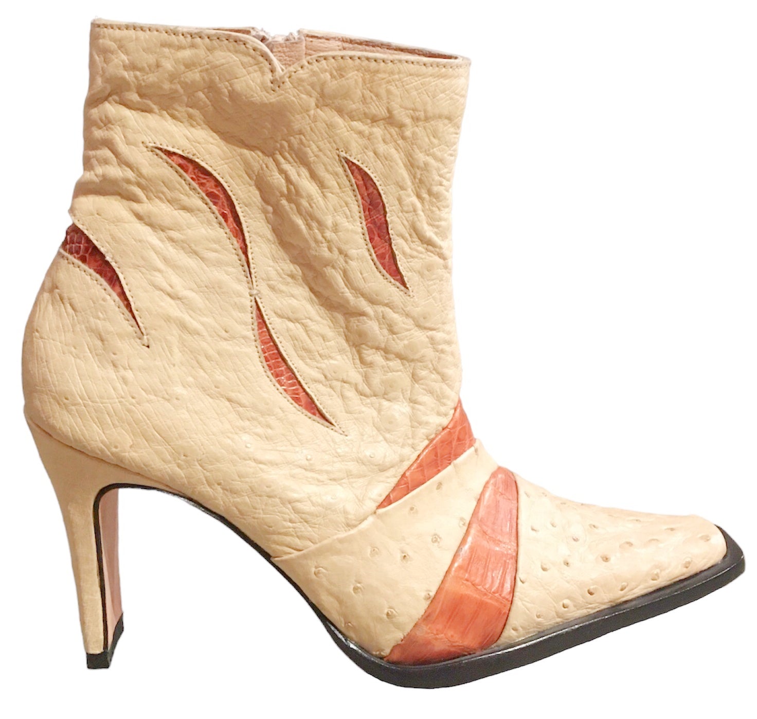 Ostrich and Croc Ankle heel image 0