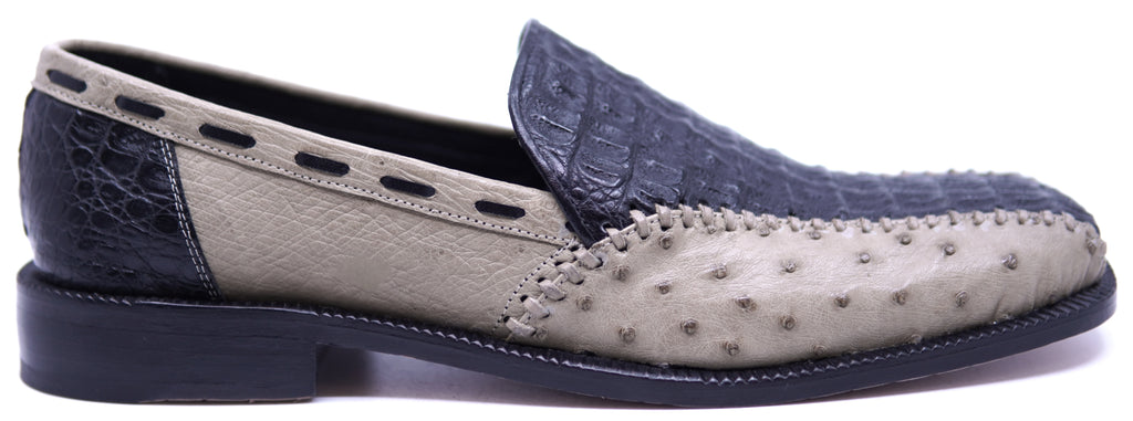 Genuine Black HB Crocodile & Oryx Ostrich Loafer Dress Shoe 12-USMen's image 0