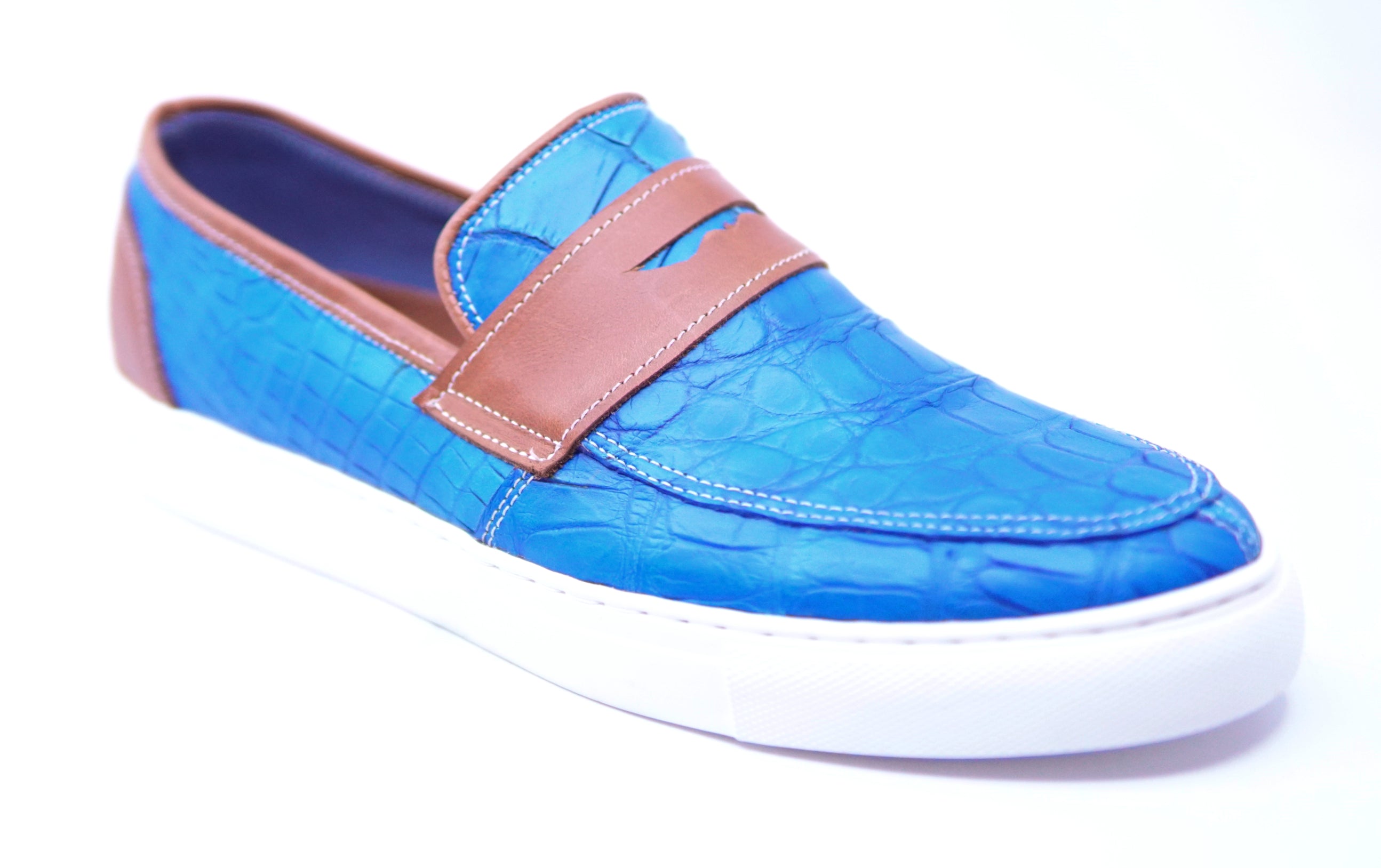 Royal Blue Alligator Boat Sneaker US 10.5 image 1