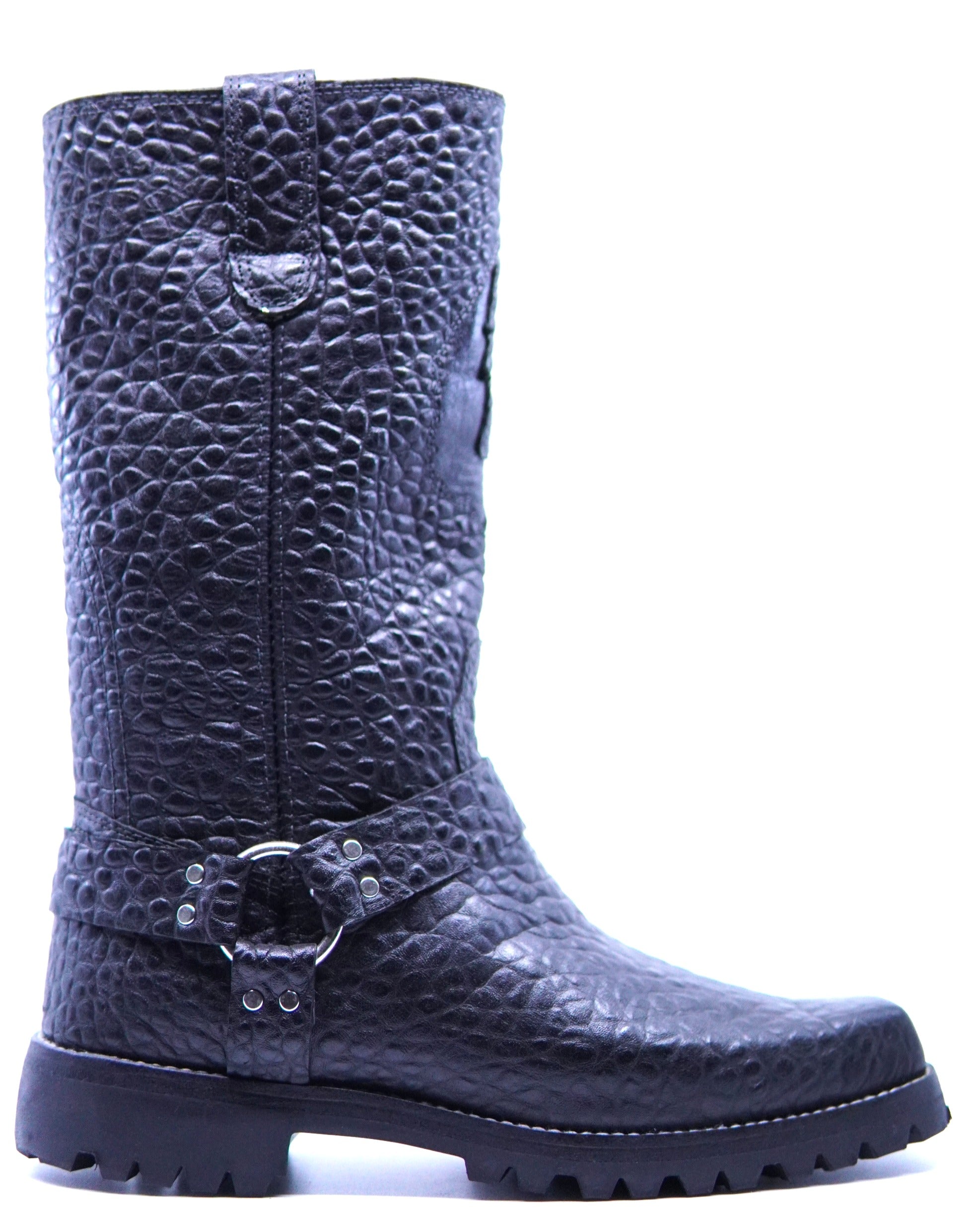 Textured Leather Motorcycle Boots US 10 image 0