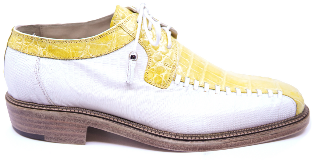 Yellow Alligator & White Lizard Dress Shoe image 0