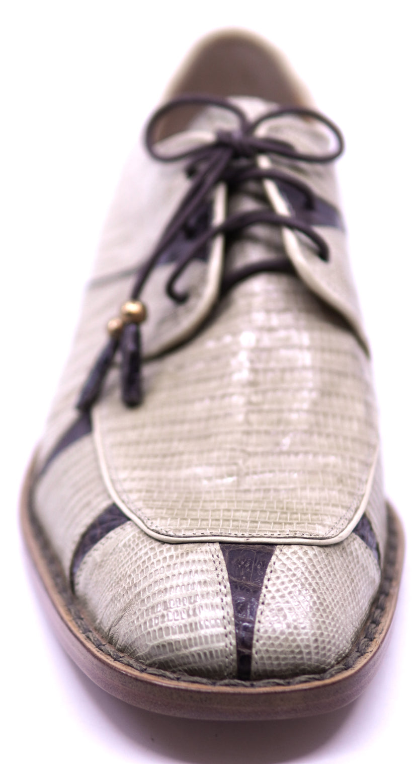 Genuine Beige Lizard & Brown Crocodile Dress Shoe image 3