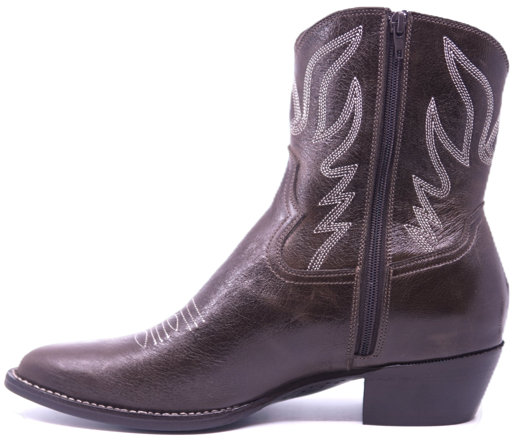 Dark Brown Leather Botin image 1