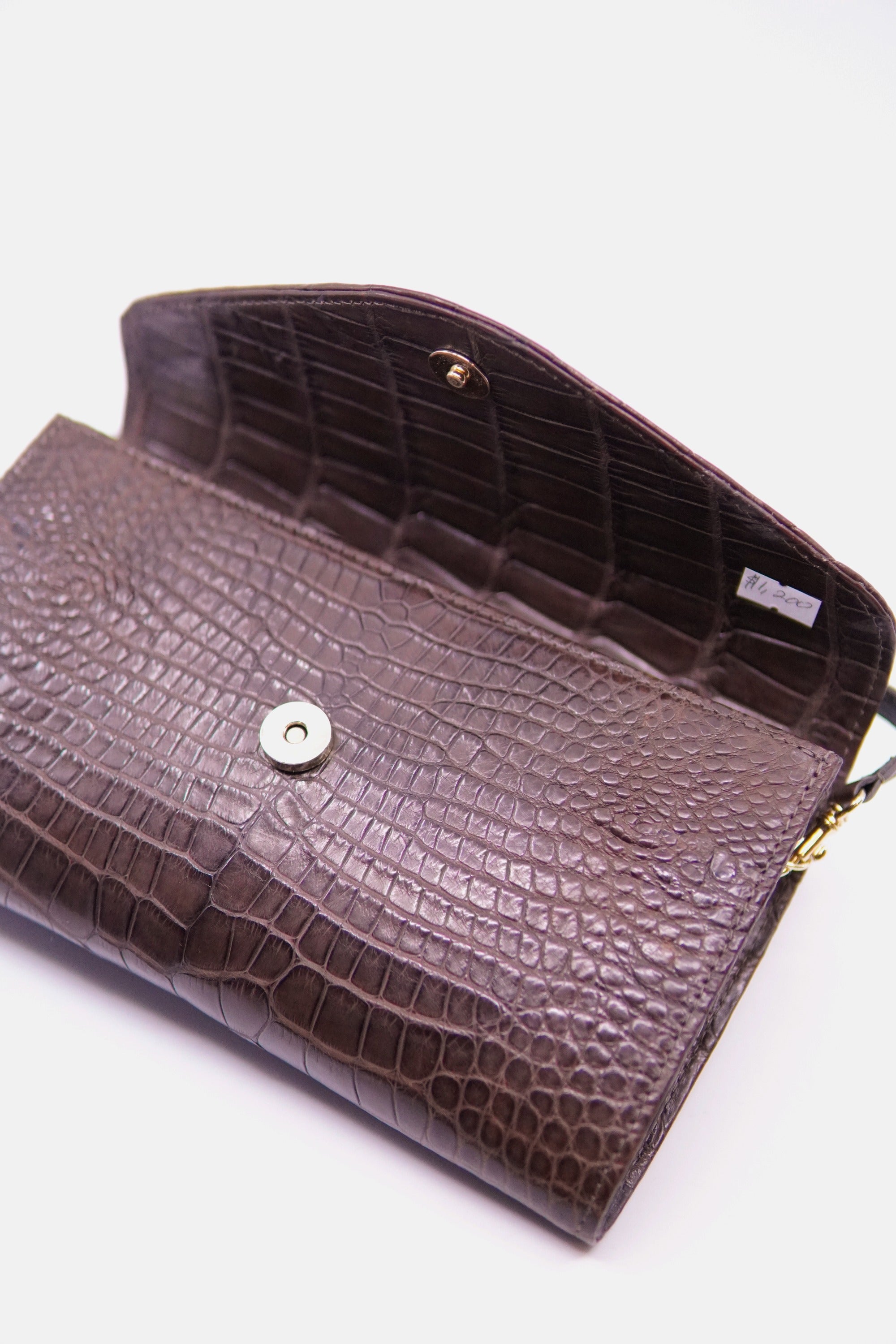 Full Brown Alligator Clutch Purse image 2