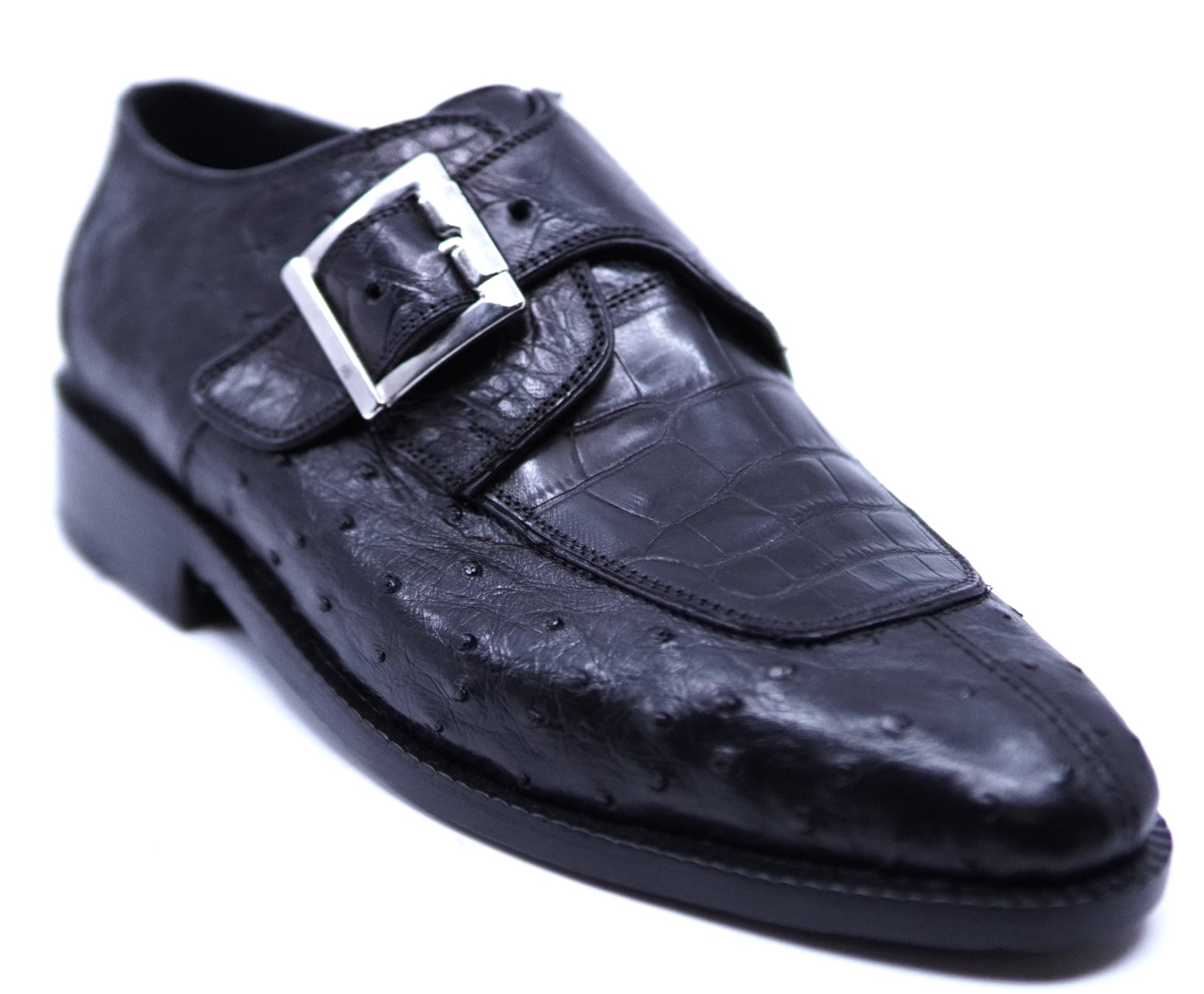 Crocodile & Ostrich Buckle Strap Dress Shoe image 2