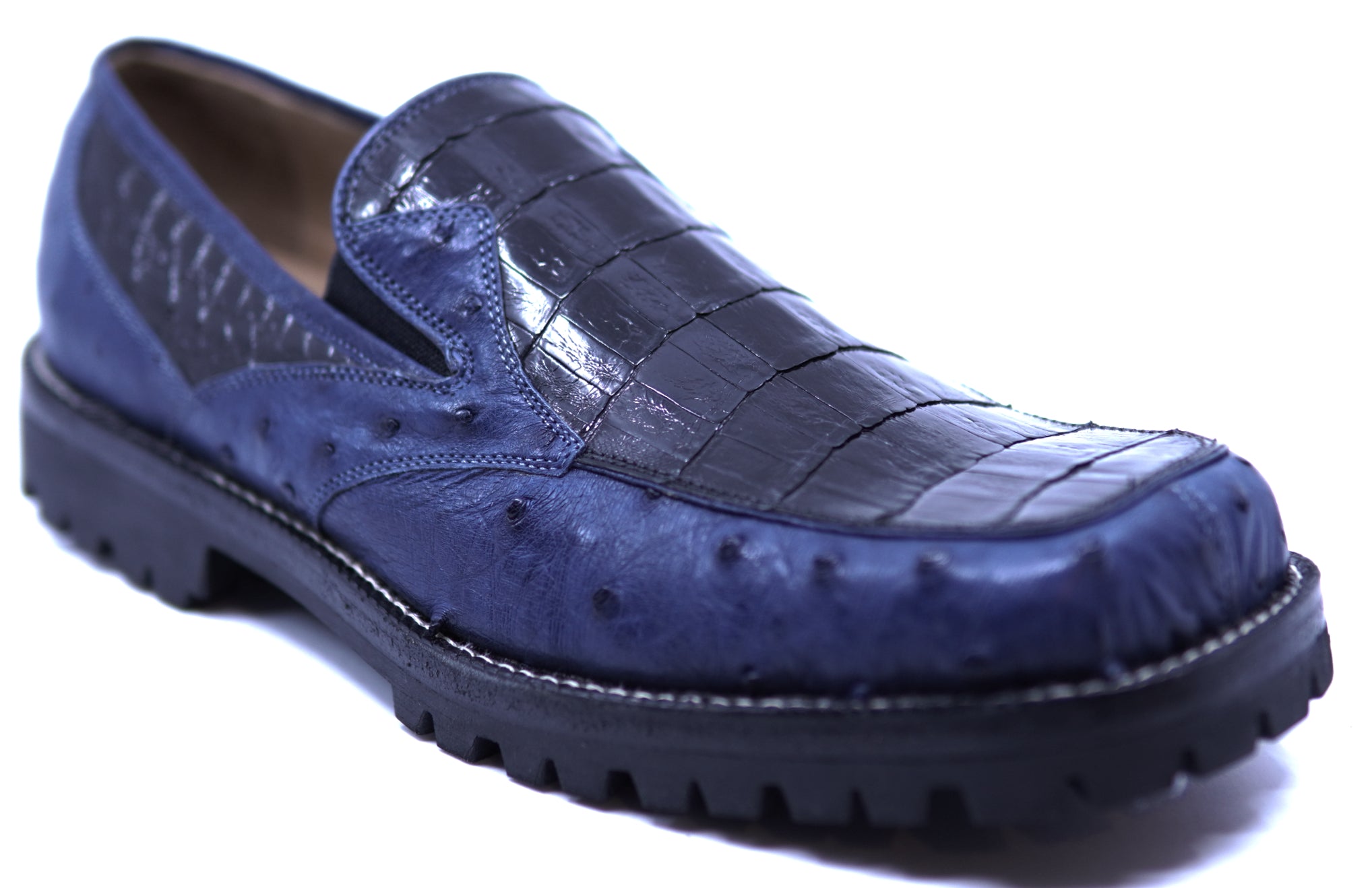 Genuine Ostrich & Alligator Loafer Dress Shoe image 2