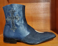 Navy Blue Stingray and Leather Boot US Men's 10.5 image 0