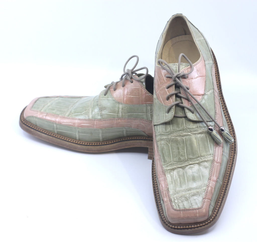 Grey and Pink Alligator Dress Shoes US10 image 3