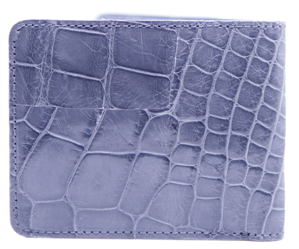 Genuine Glossy Gray Alligator Bi-Fold Wallet image 1