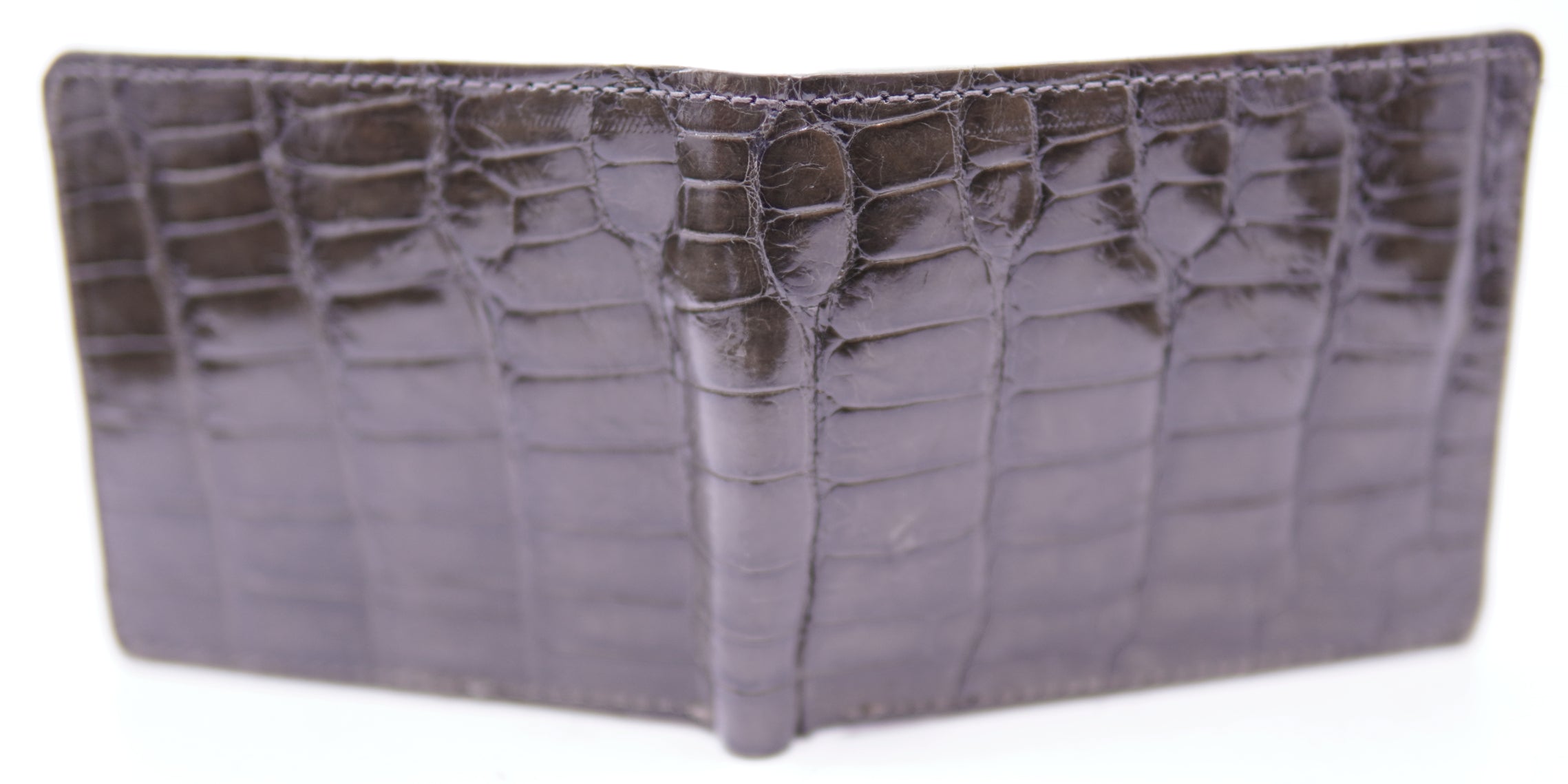 Genuine Glossy Brown Bi-Fold Wallet image 3