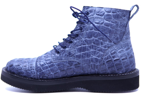 Alligator Print Leather Cap Toe Boots 9-US Men's 9 image 1