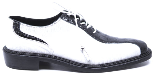 Black Crocodile & White Lizard Dress Shoe image 0