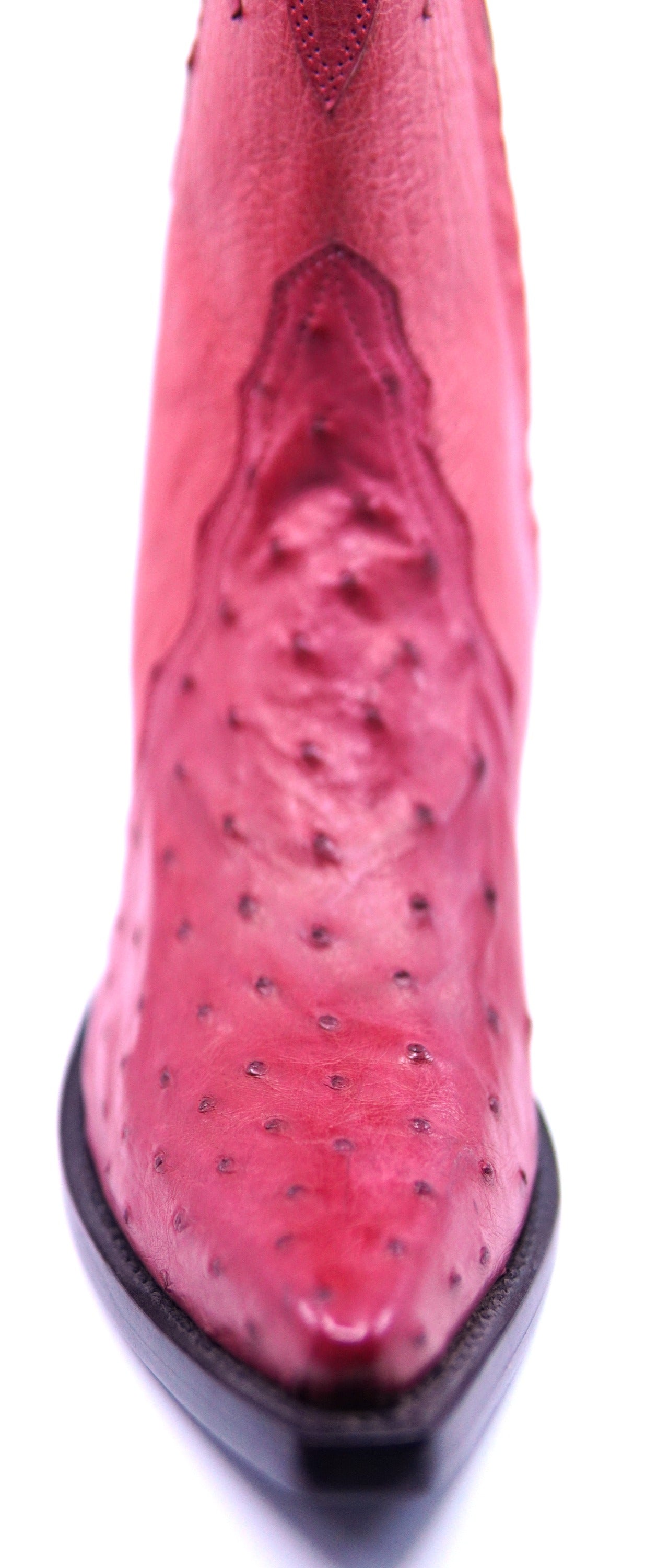 Red Ostrich Short Zipper Boot US Women's 7.5 image 1