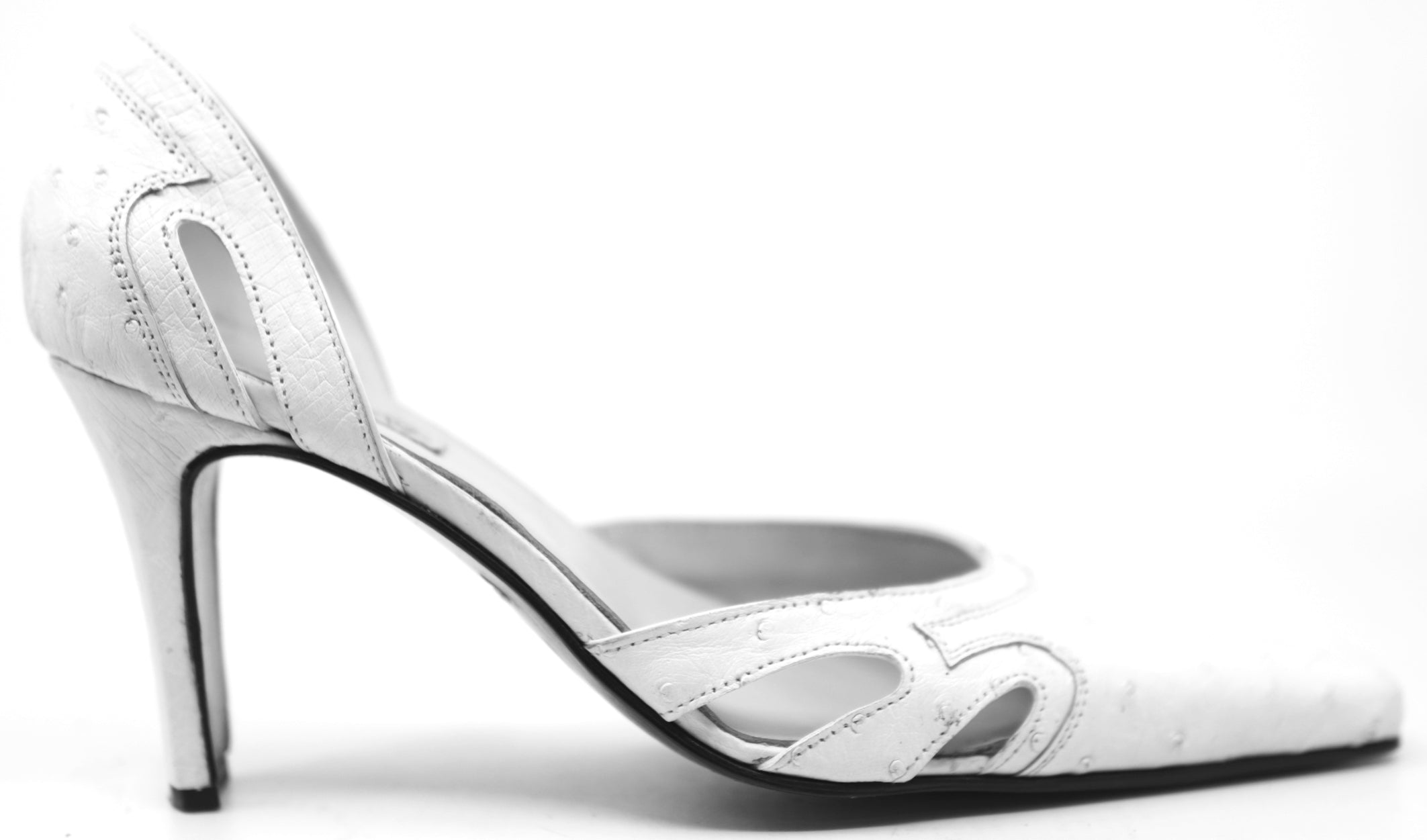 Genuine White Ostrich Heel image 0