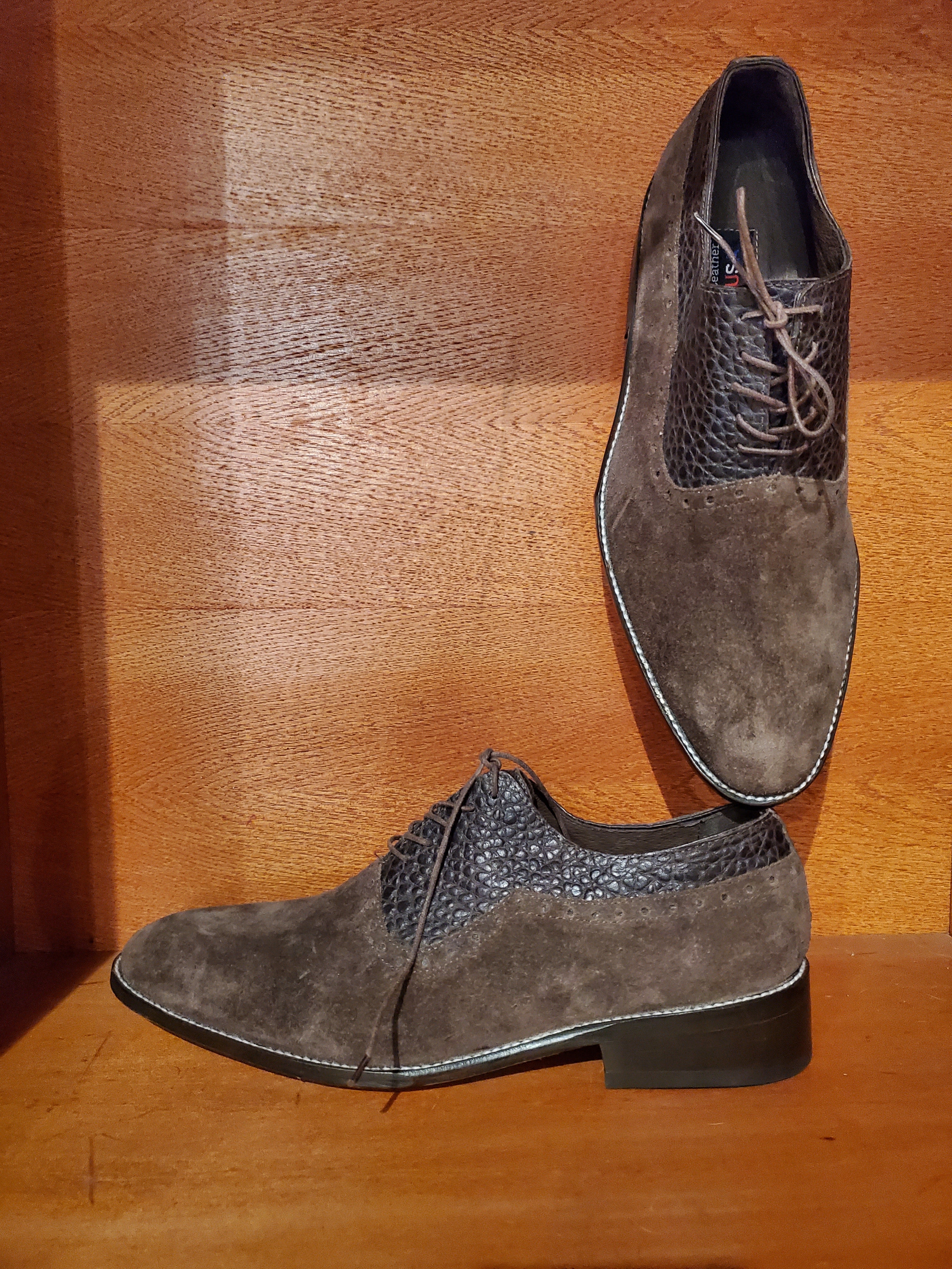 Brown Suede & Leather Dress Shoes US 11 image 3