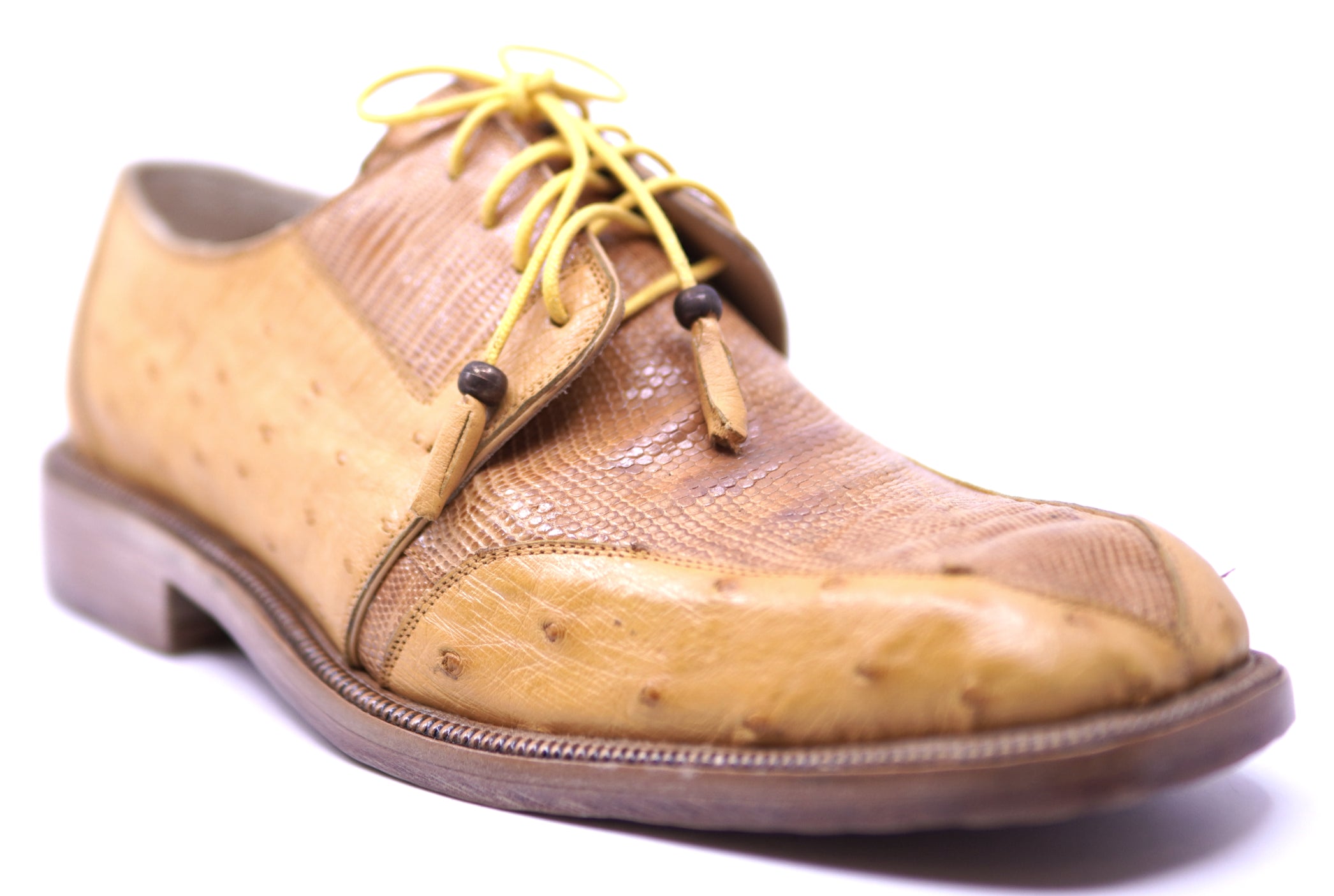 Genuine Buttercup Ostrich & Cognac Lizard Dress Shoe image 2