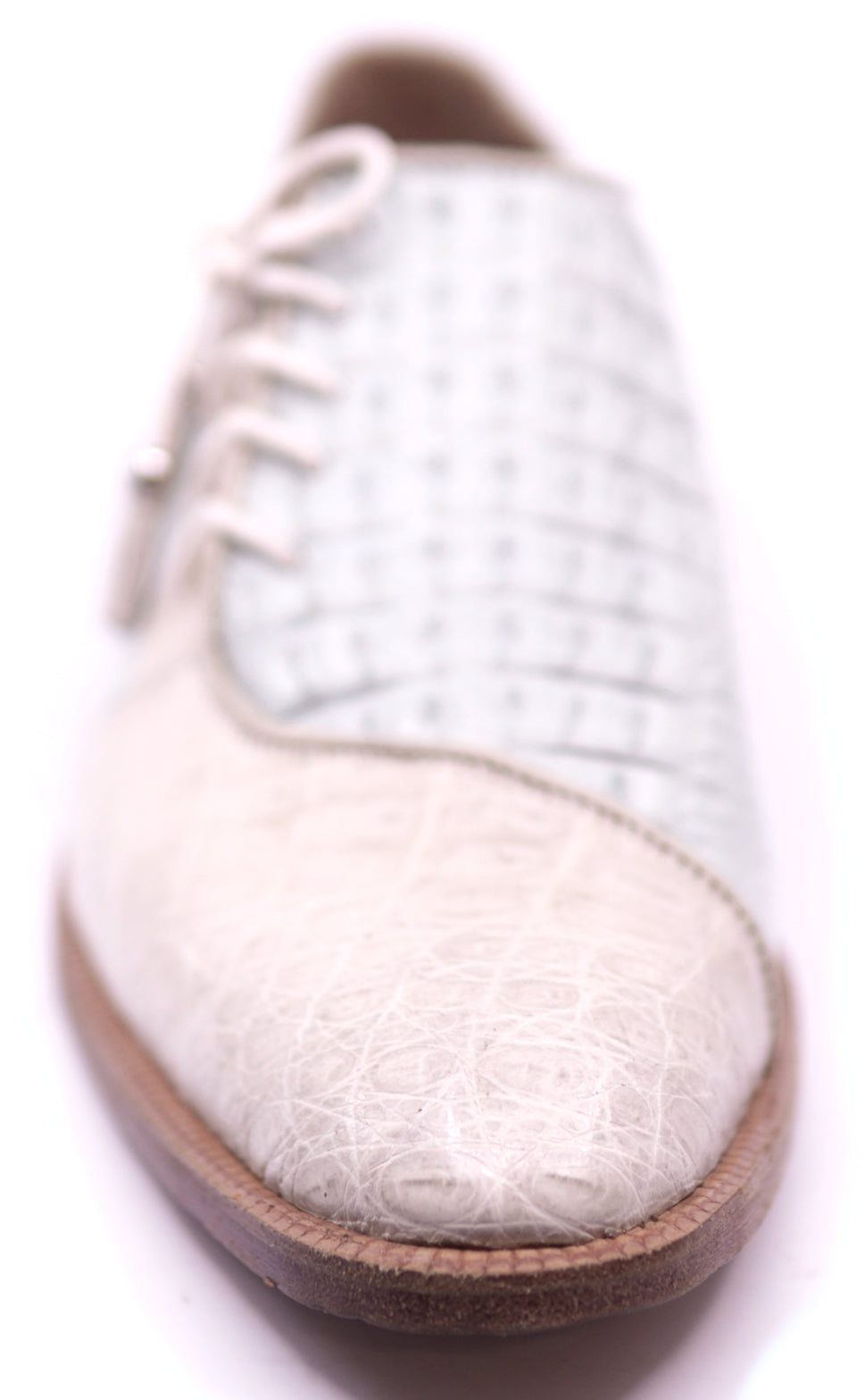 Genuine Beige & Baby Blue Crocodile Dress Shoe image 3