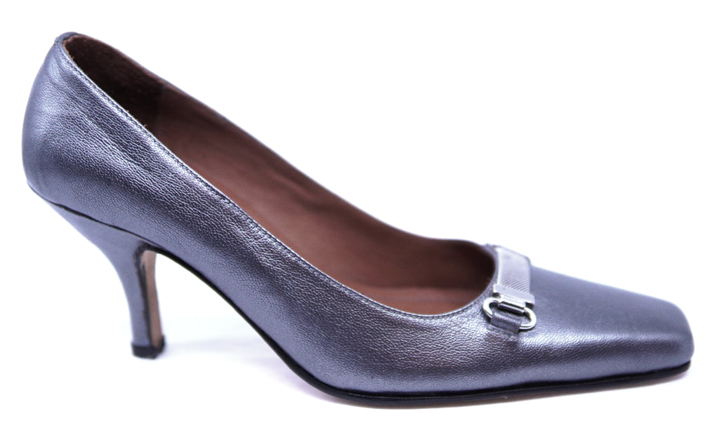 Silver Leather Heel image 0