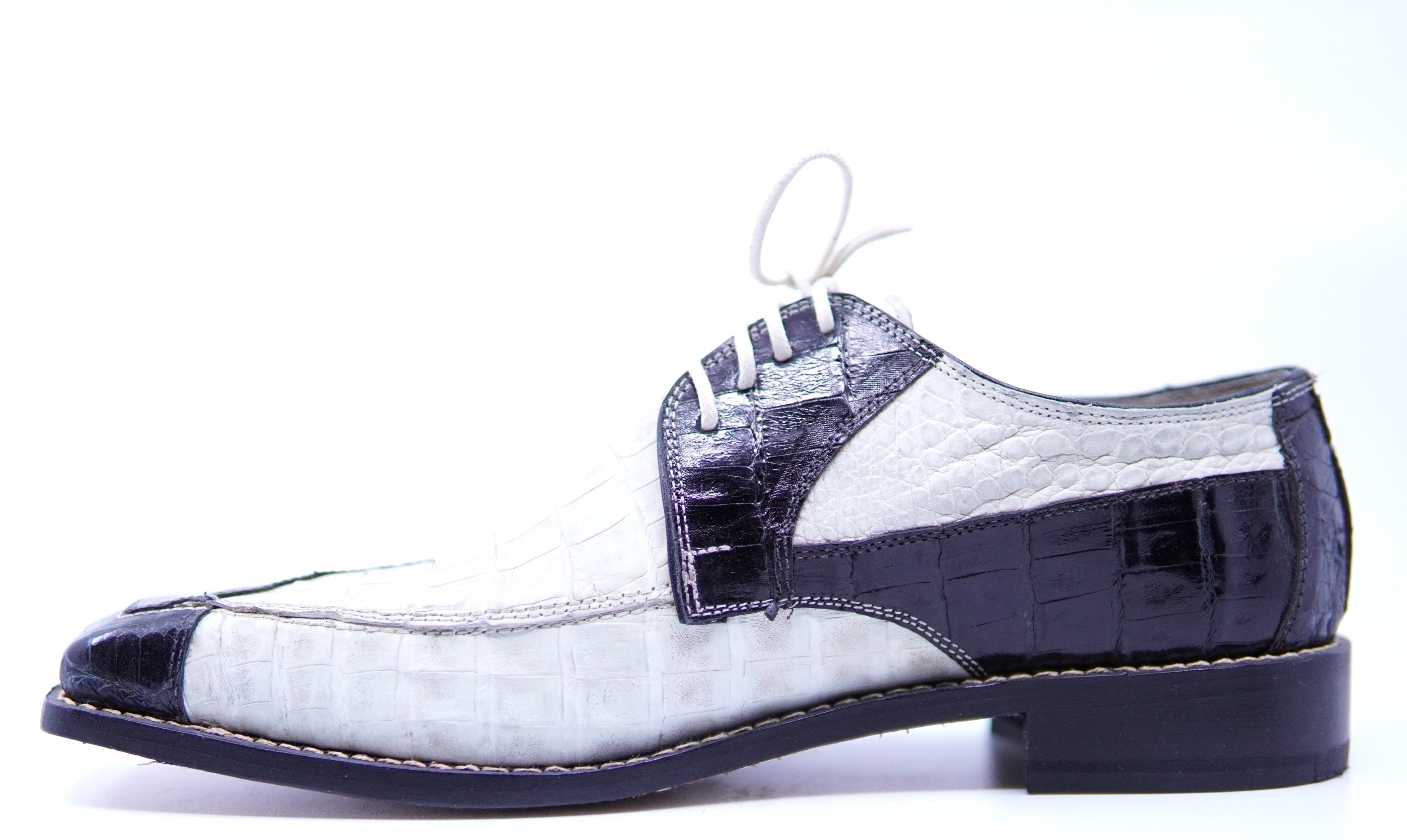 Black & White Full Crocodile Dress Shoes US Men's 9.5 image 2