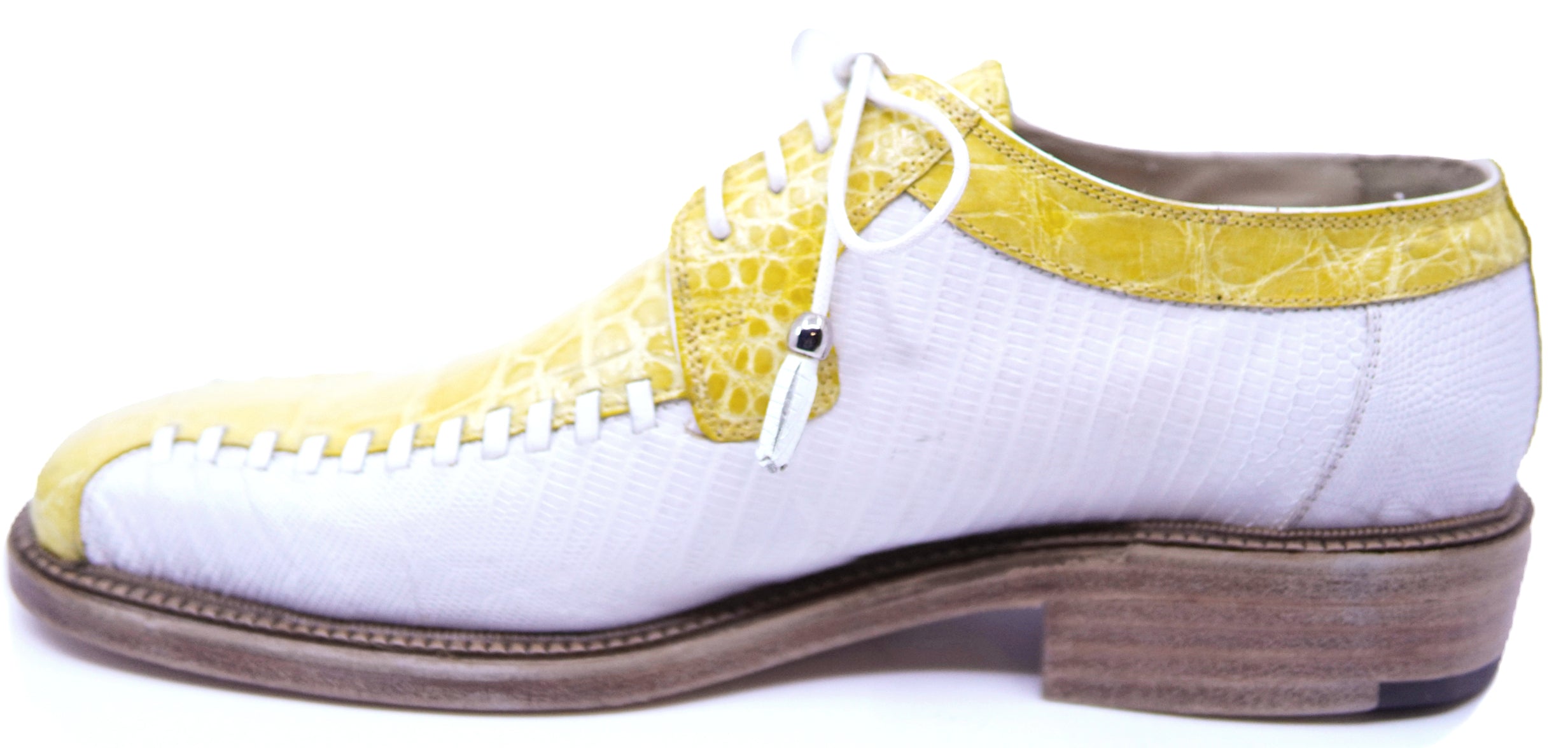Yellow Alligator & White Lizard Dress Shoe image 1