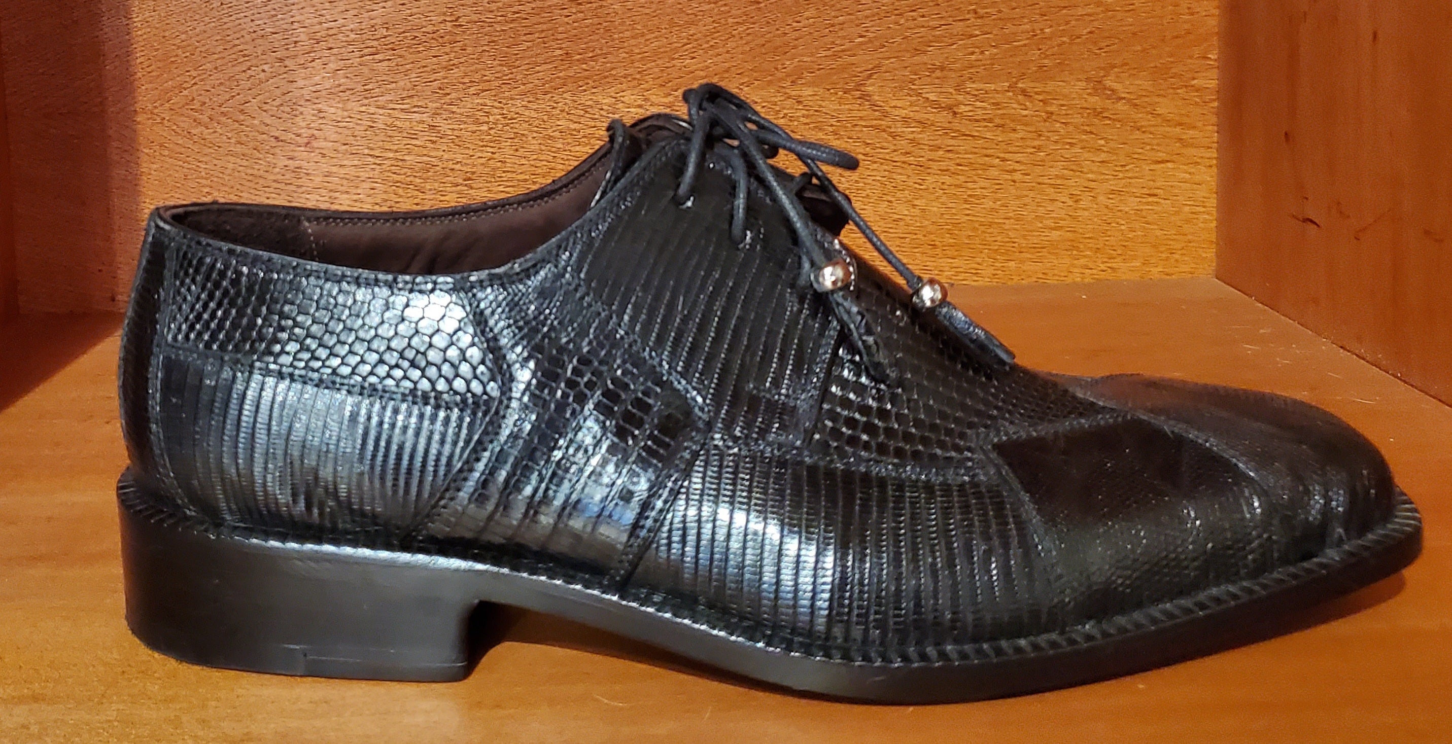 Black Lizard Dress Shoe US Men's 10.5 image 0