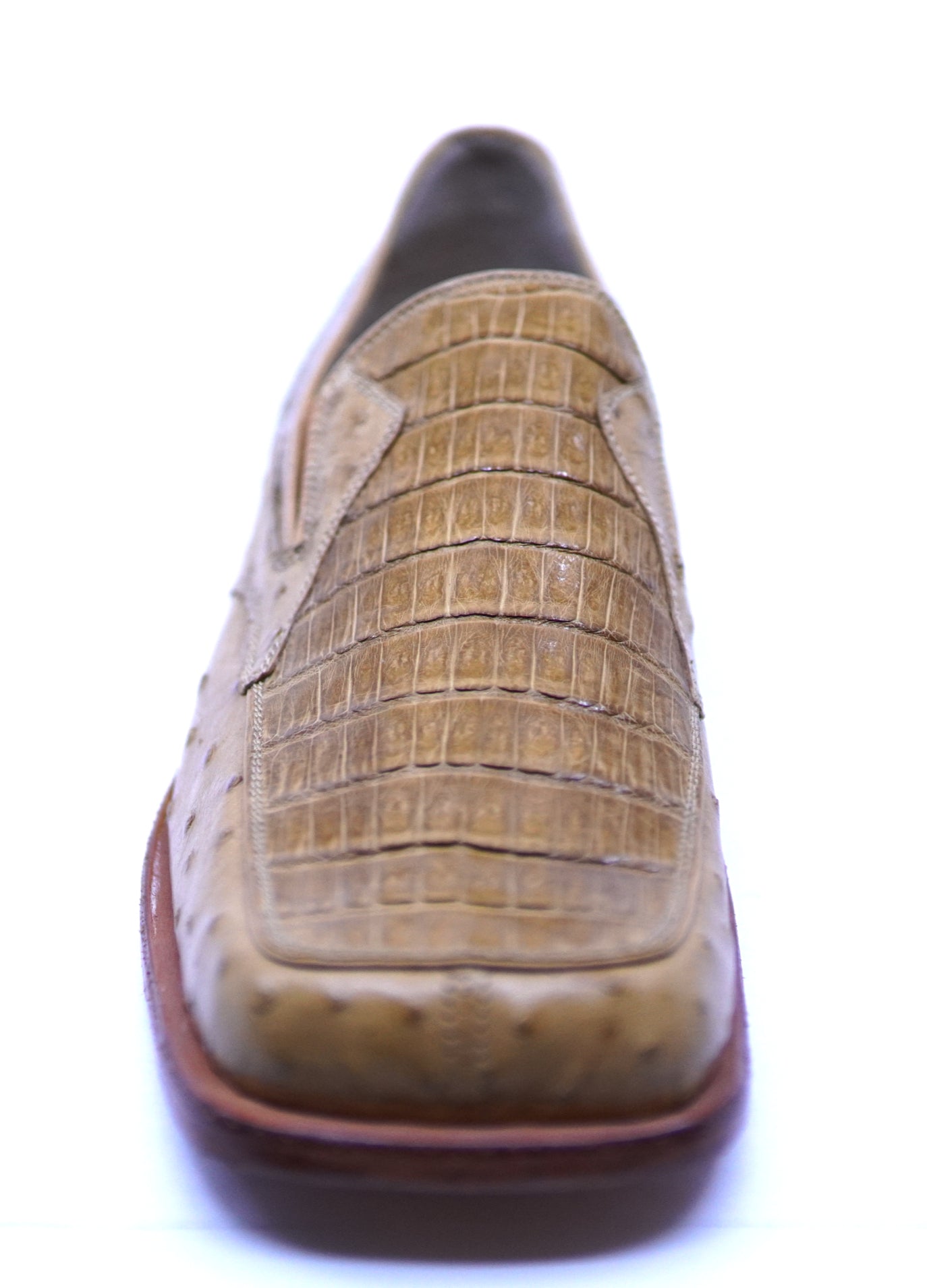 Crocodile Belly & Ostrich Square Toe Dress Shoe image 3