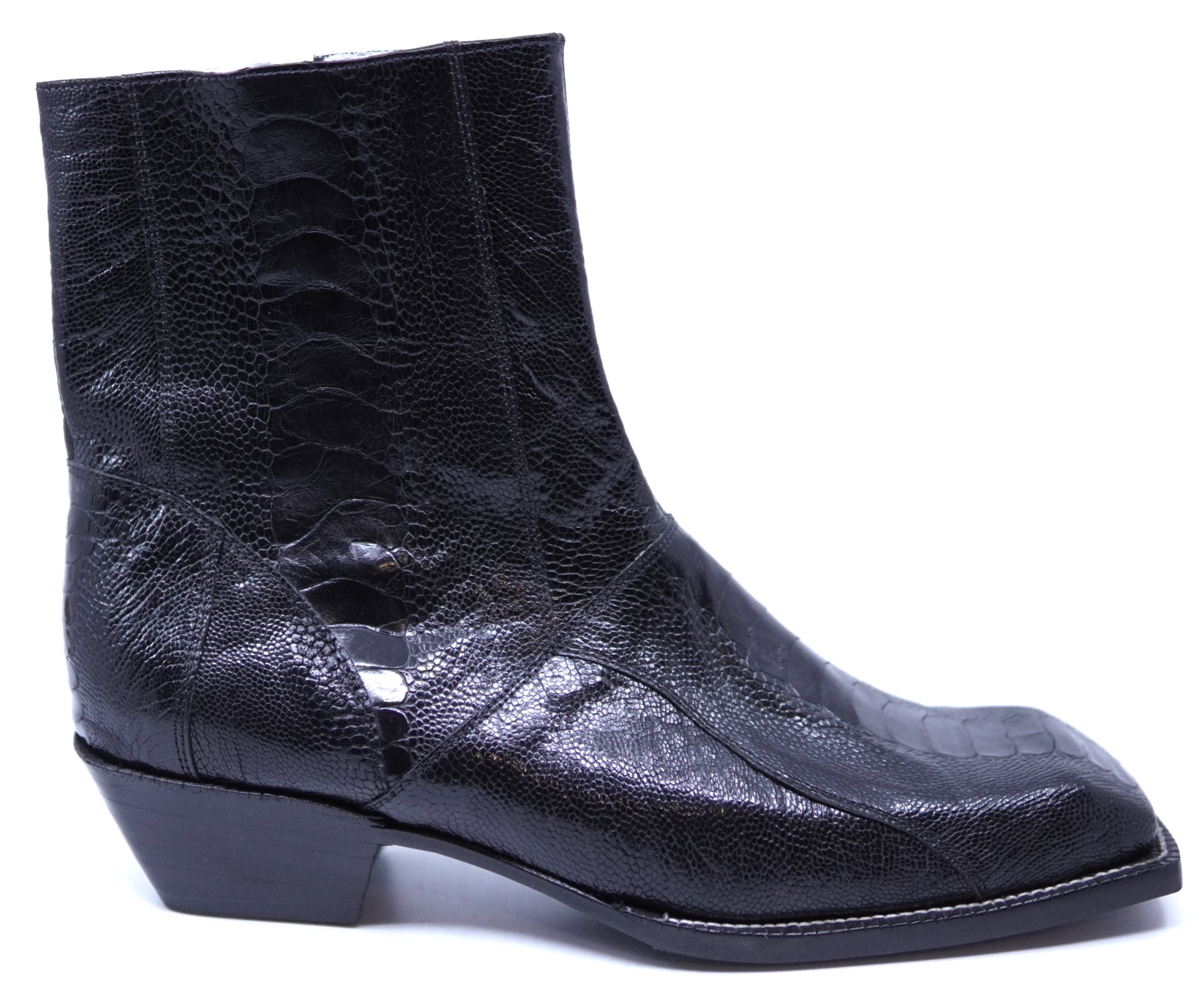 Black Ostrich Leg Botin image 0