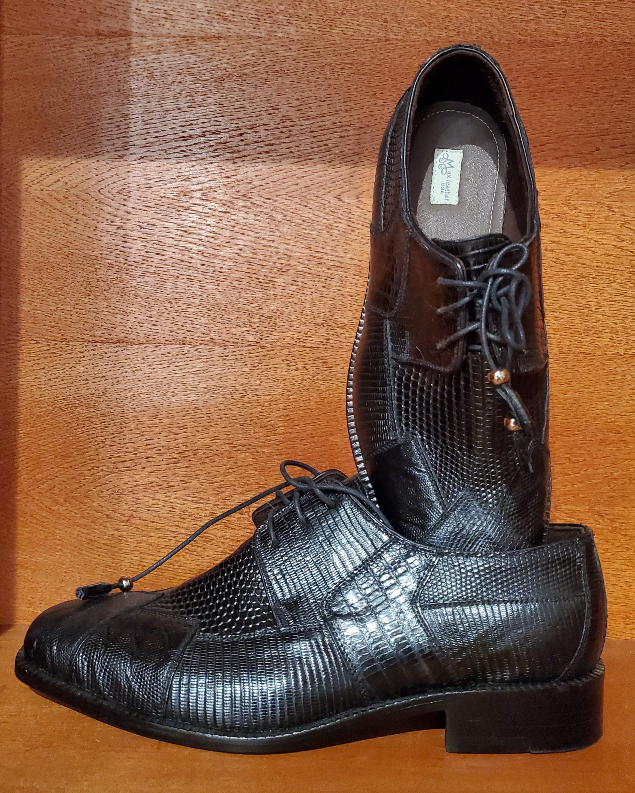 Black Lizard Dress Shoe US Men's 10.5 image 2