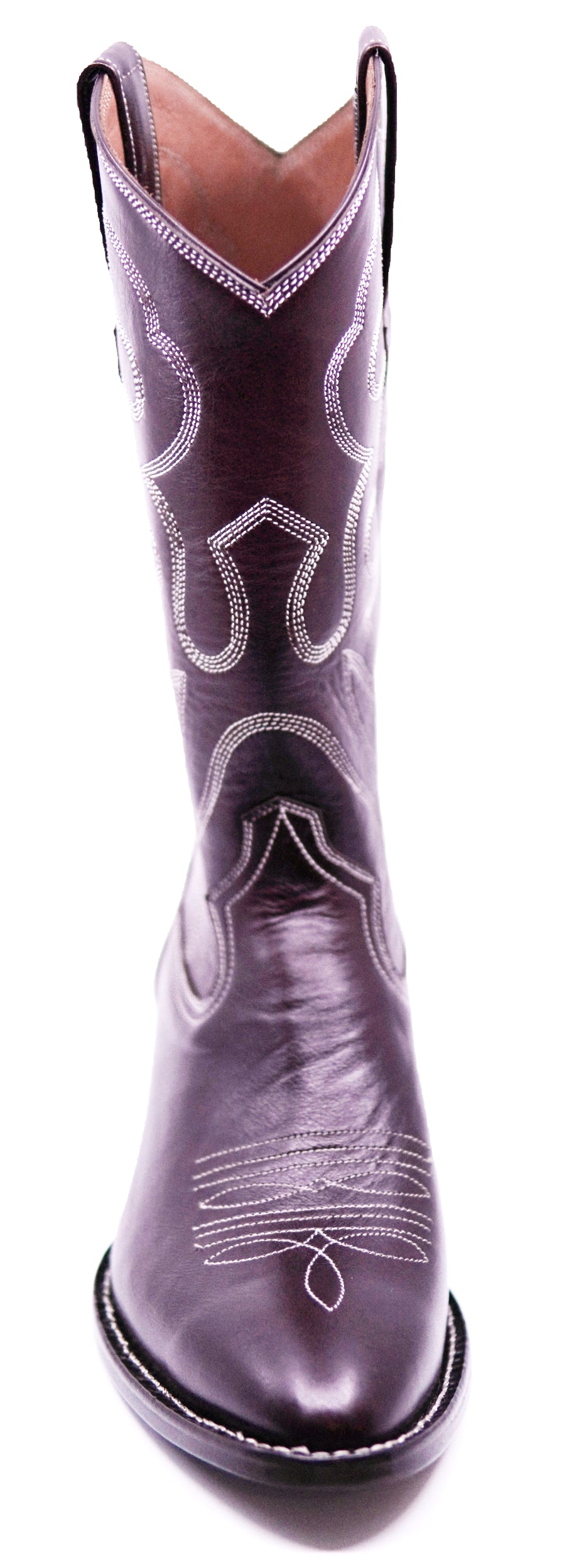 Dark Burgundy Genuine Leather Cowboy Boots image 3