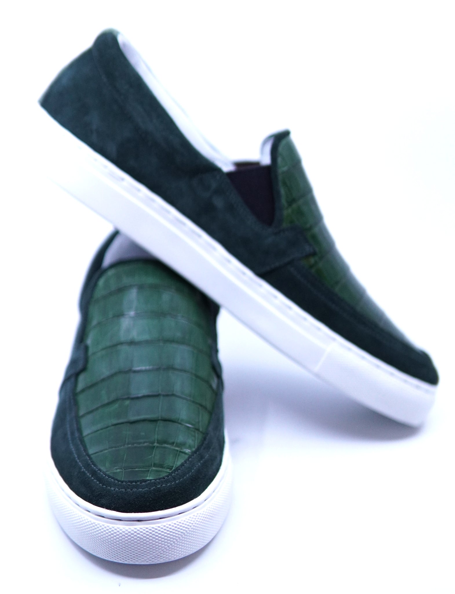 Crocodile & Suede Slip-On Sneakers image 3