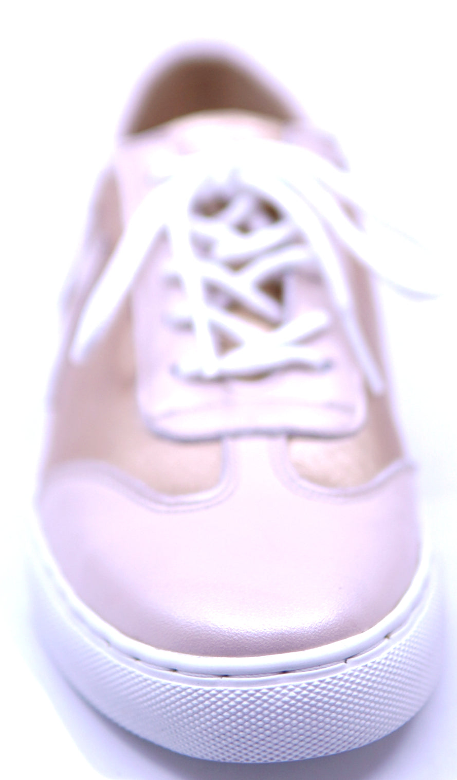 Genuine Leather Light Pink & Gold Sneakers image 3