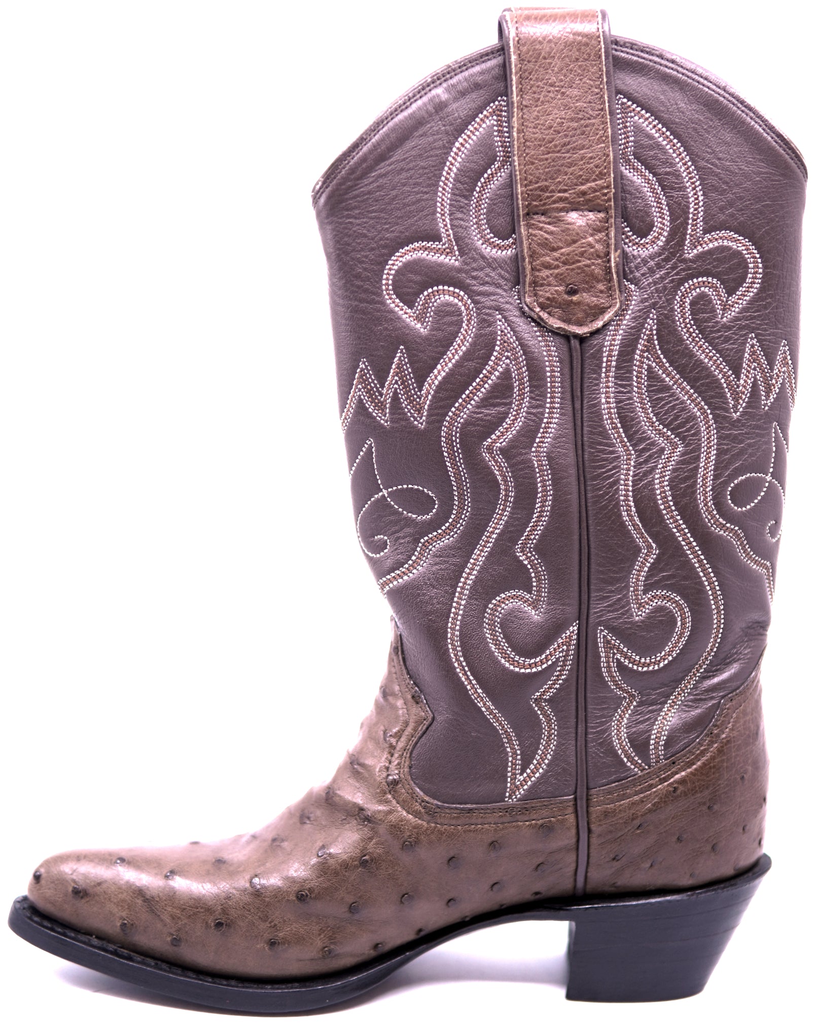 Genuine Brown Ostrich Cowboy Boots image 1