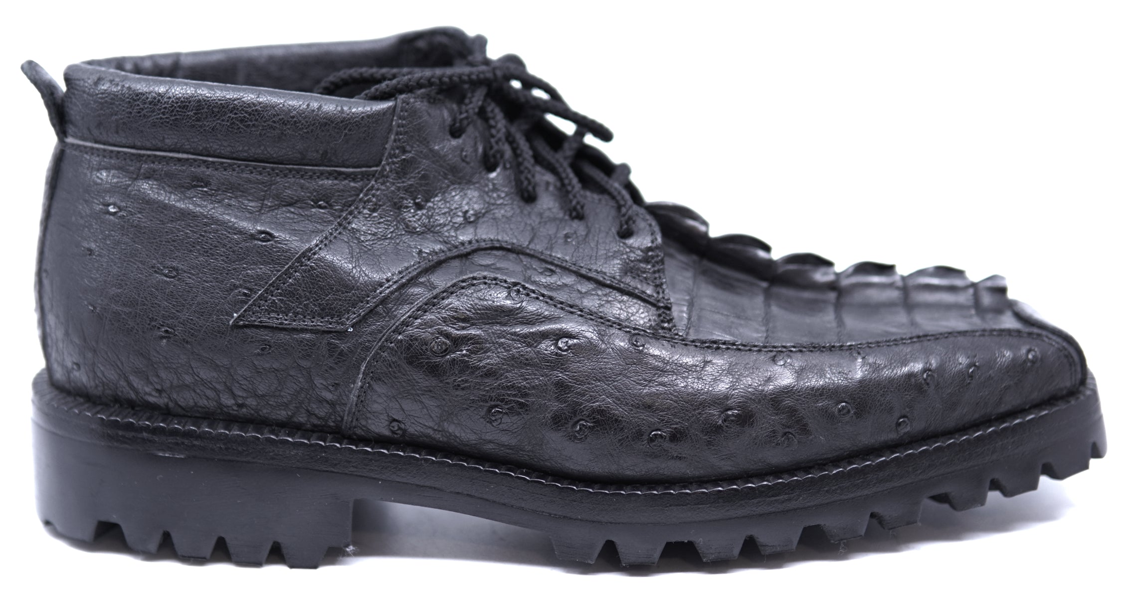 Genuine Ostrich & Caiman Tail Ankle Boots image 0